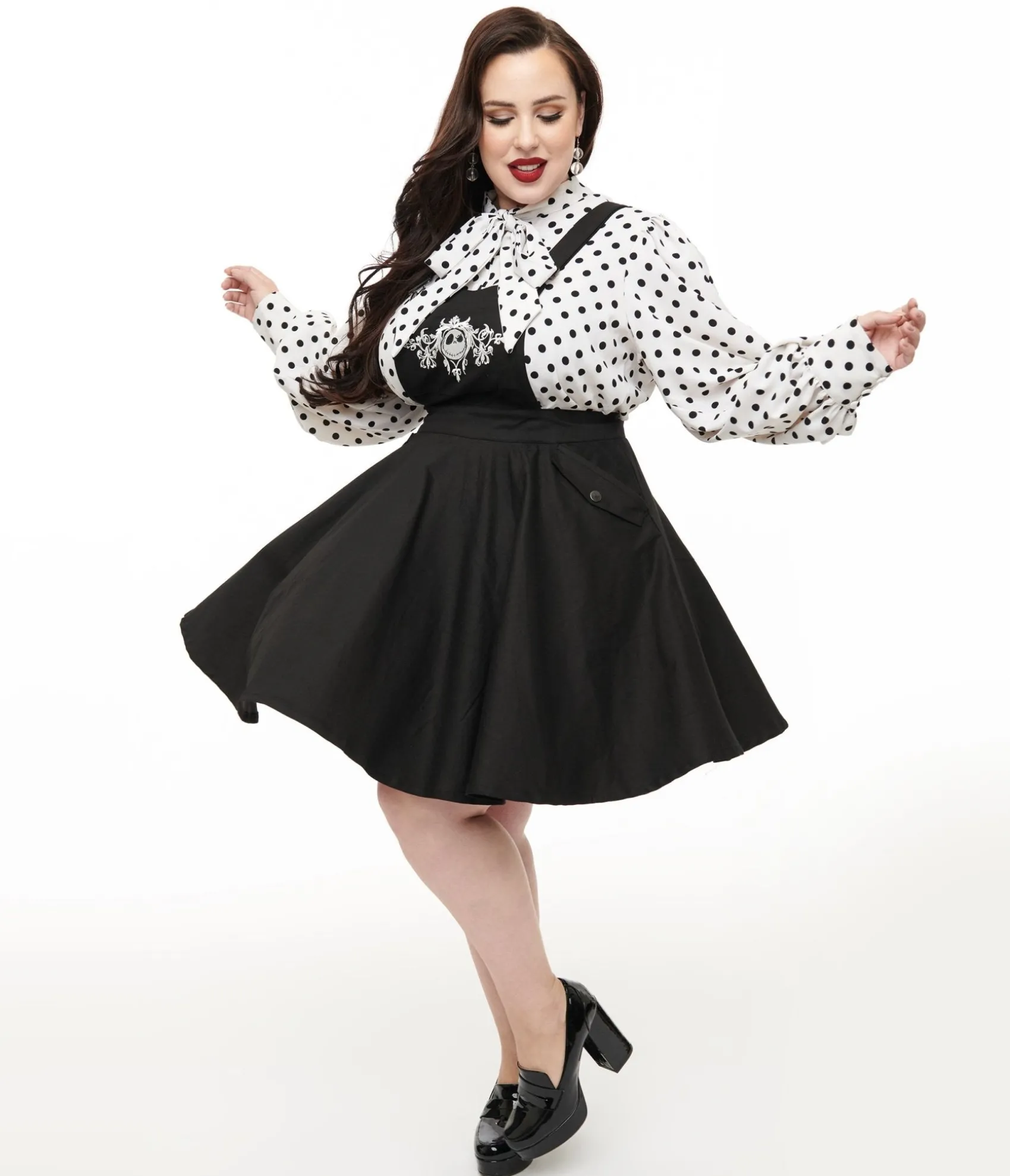 Unique Vintage Tim Burton’s The Nightmare Before Christmas by Plus Size Black Nightmare Before Christmas Brionne Pinafore Skirt Flash Sale