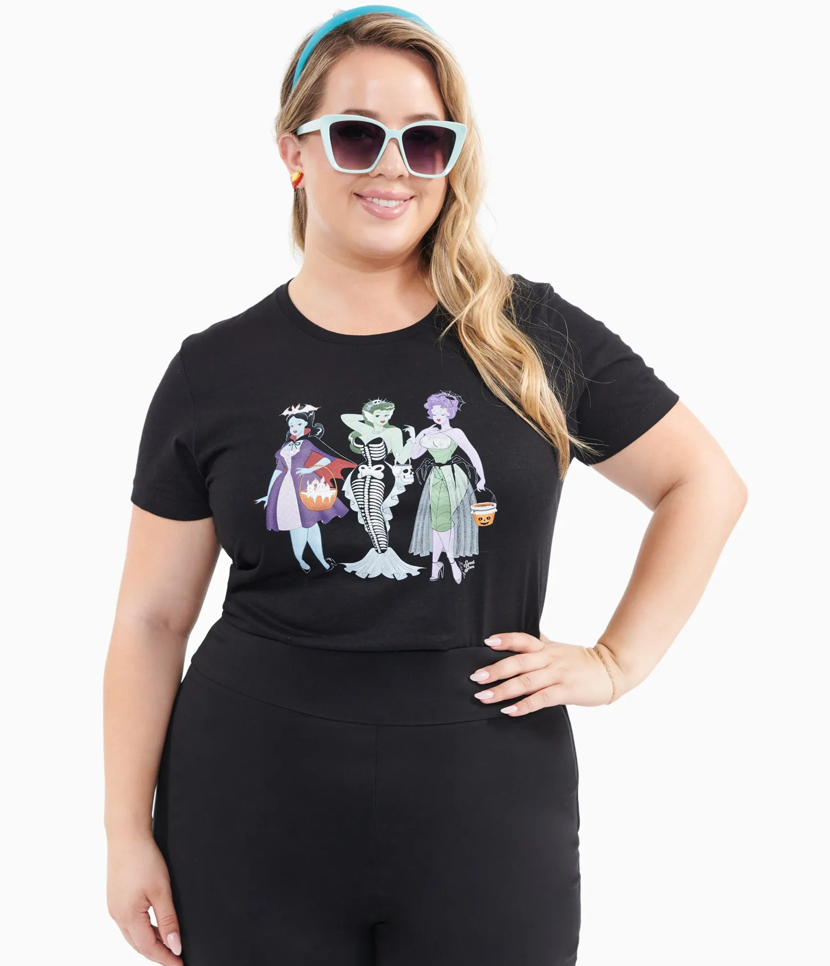 Unique Vintage Trick or Treat Ghouls Fitted Graphic Tee Clearance
