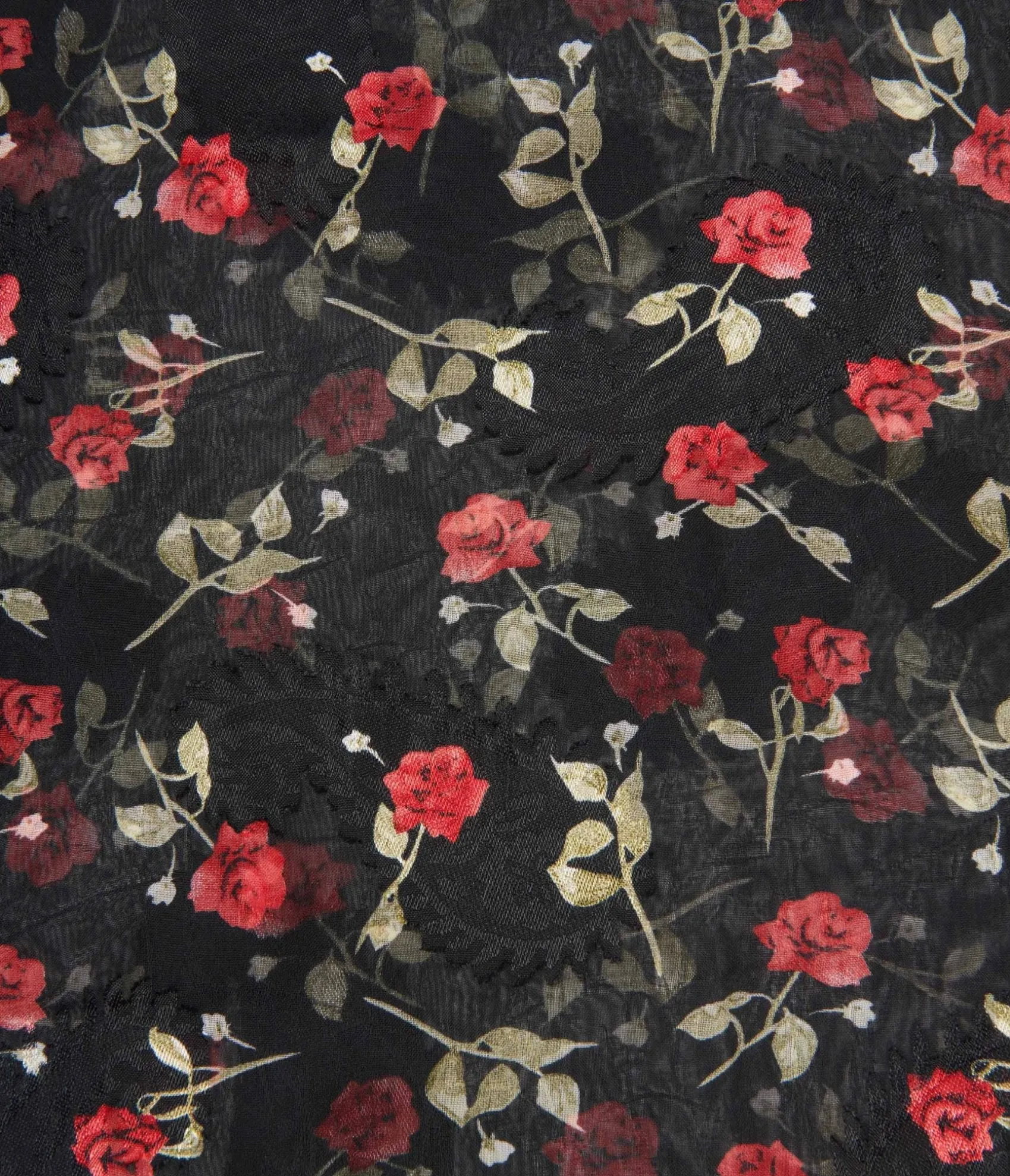 Unique Vintage Black & Red Roses Hair Scarf New