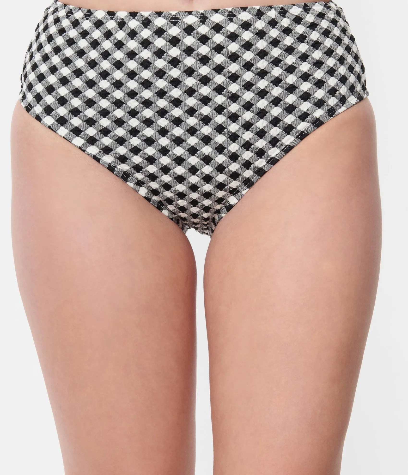 Unique Vintage Black & White Gingham Daphne Swim Bottoms Online