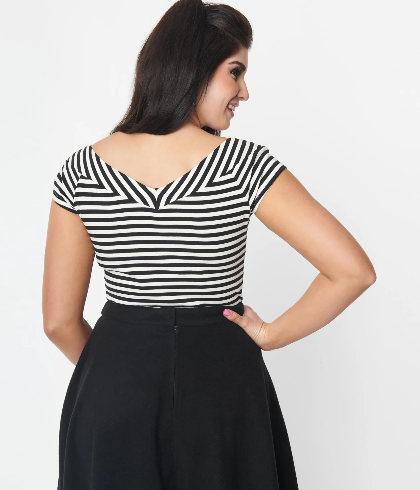 Unique Vintage Black & White Stripe Pumpkin Brooch Deena Top Best Sale