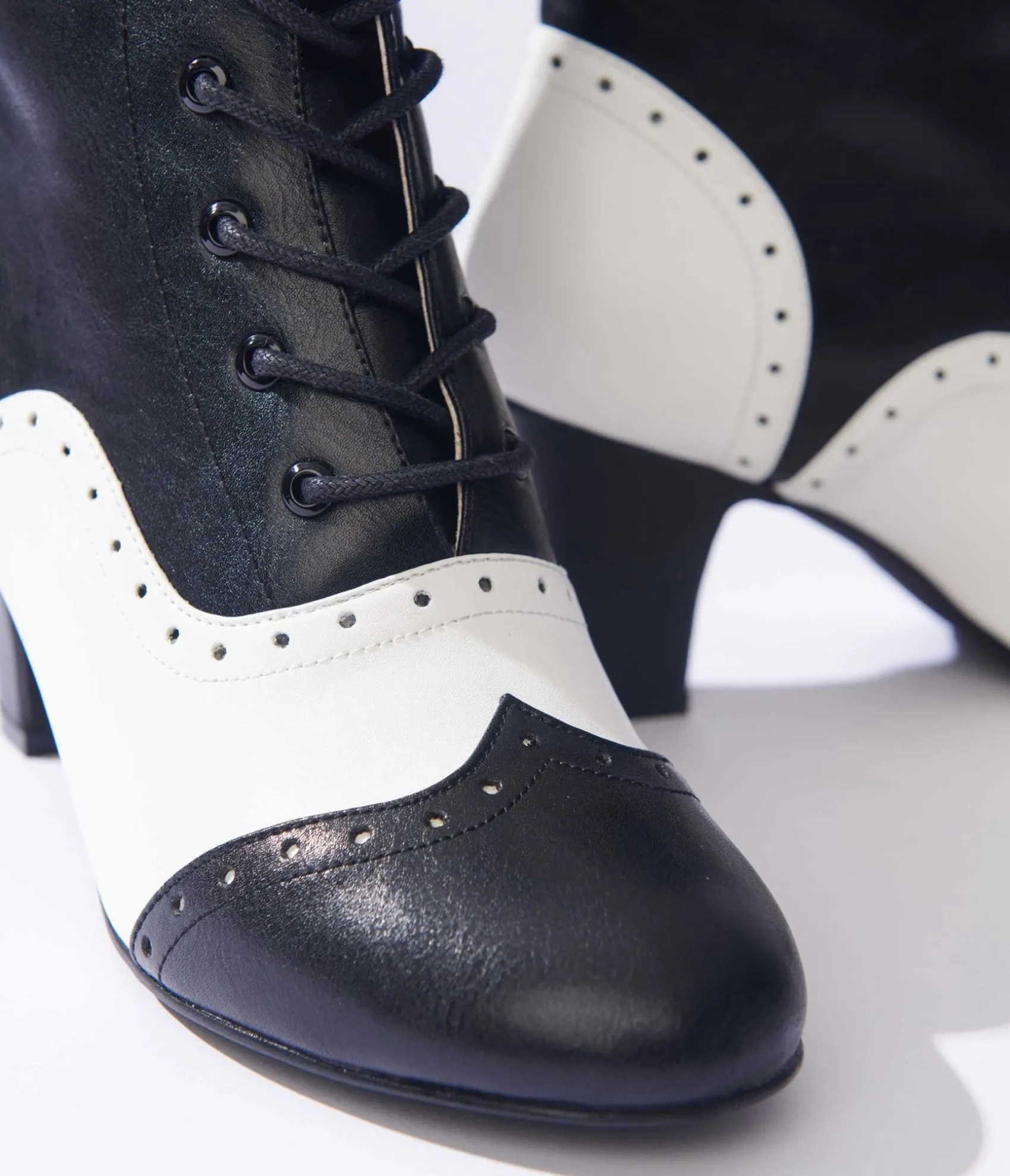 Unique Vintage Black & White Victorian Boots Best