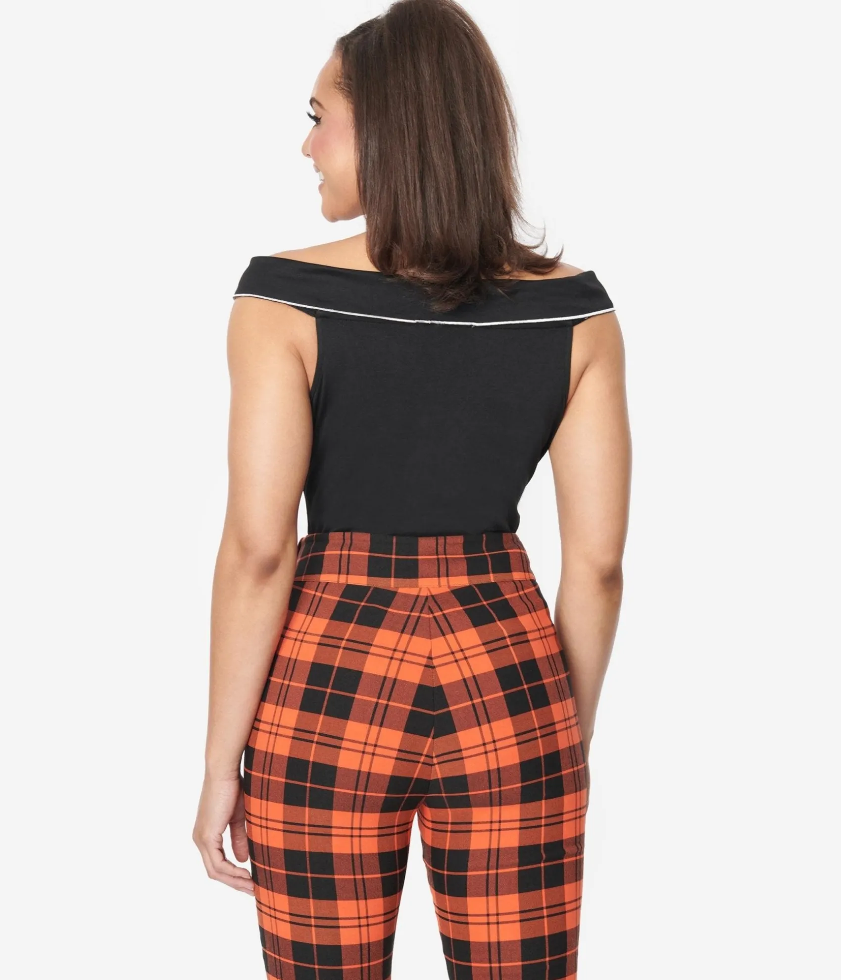 Unique Vintage Black & White Web Off the Shoulder Top Sale