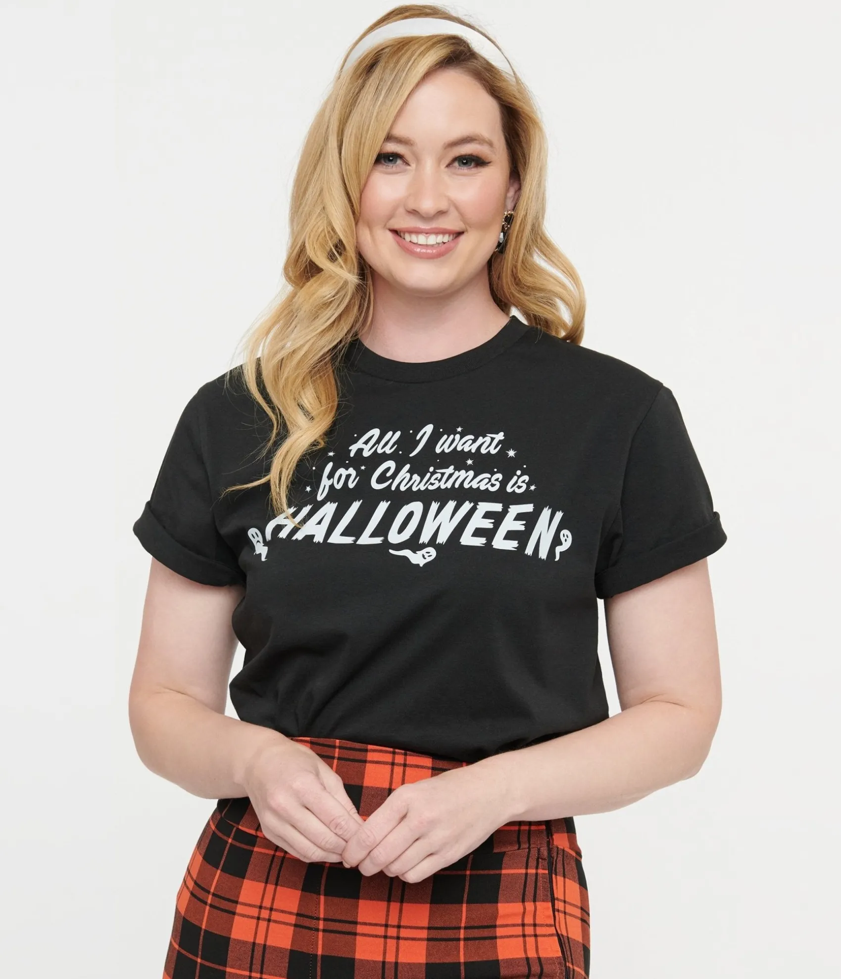 Unique Vintage Black All I Want For Christmas Is Halloween Unisex Graphic Tee Best