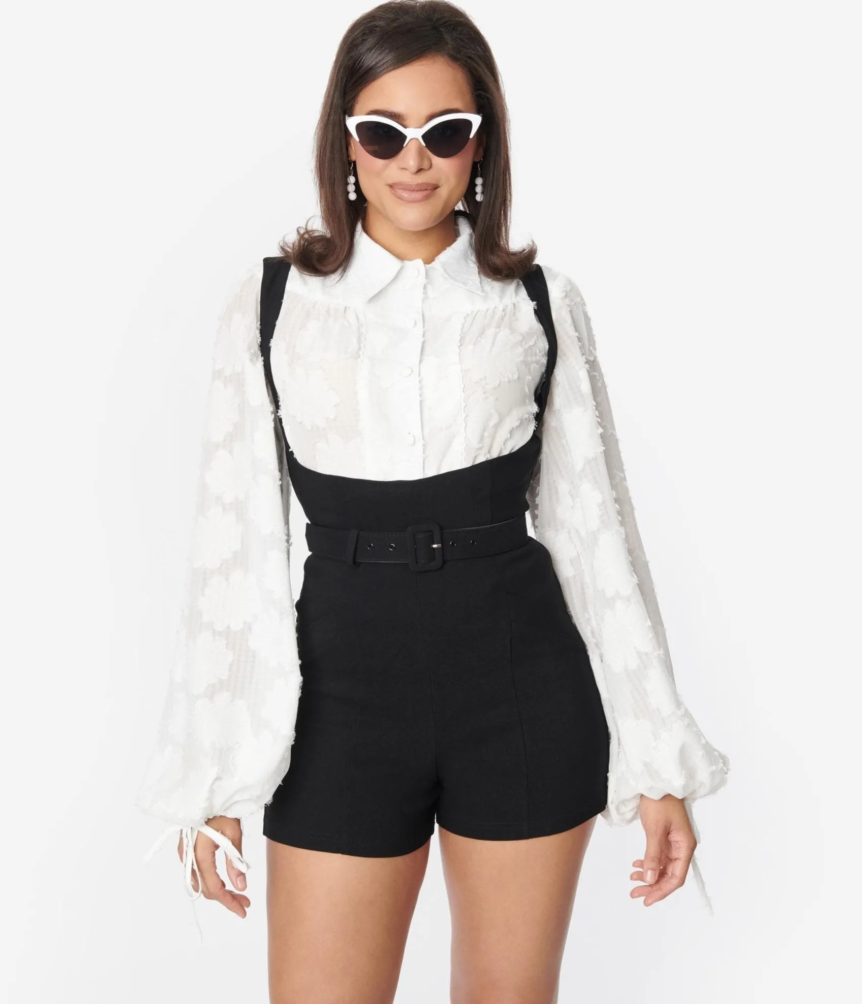 Unique Vintage Black Belted Suspender Shorts Best