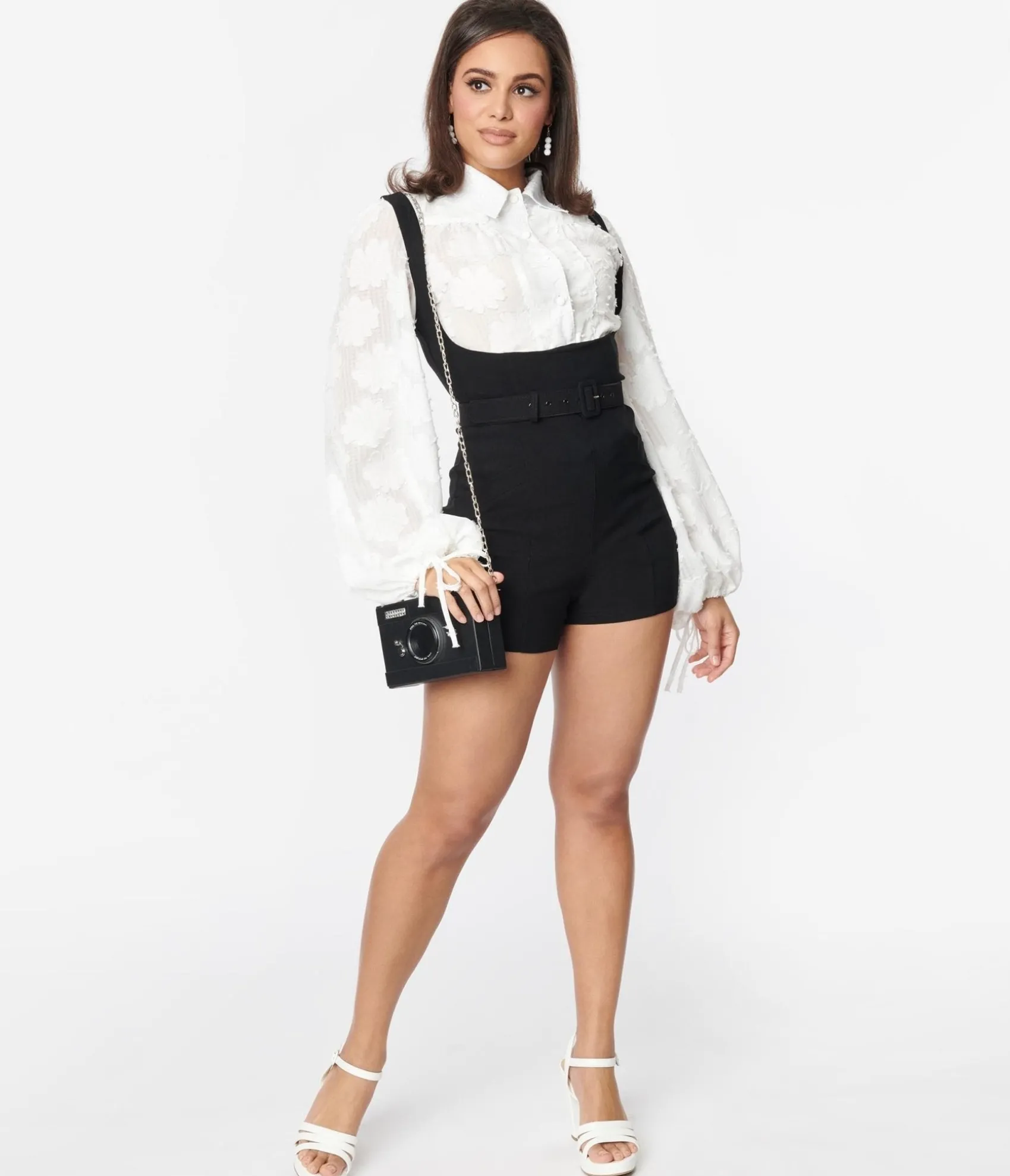 Unique Vintage Black Belted Suspender Shorts Best