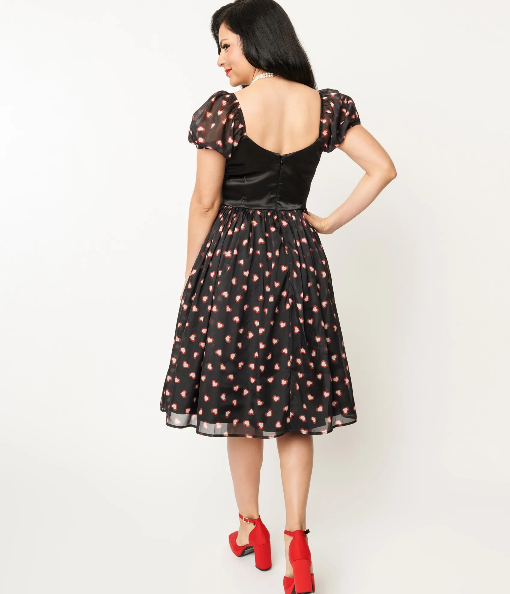 Unique Vintage Black Cupid's Lover Swing Dress Sale