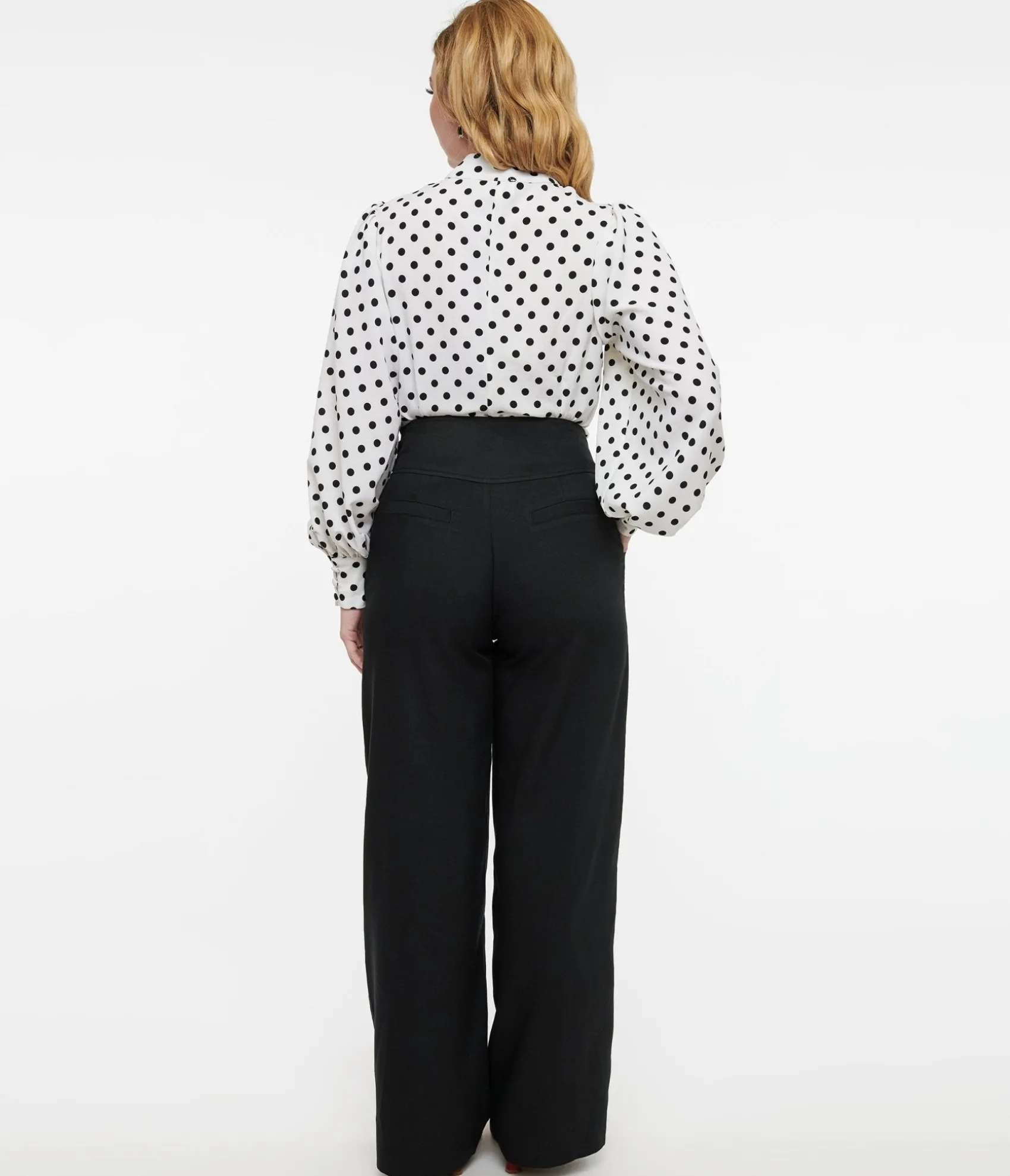 Unique Vintage Black Double Belt Woven Pants Cheap