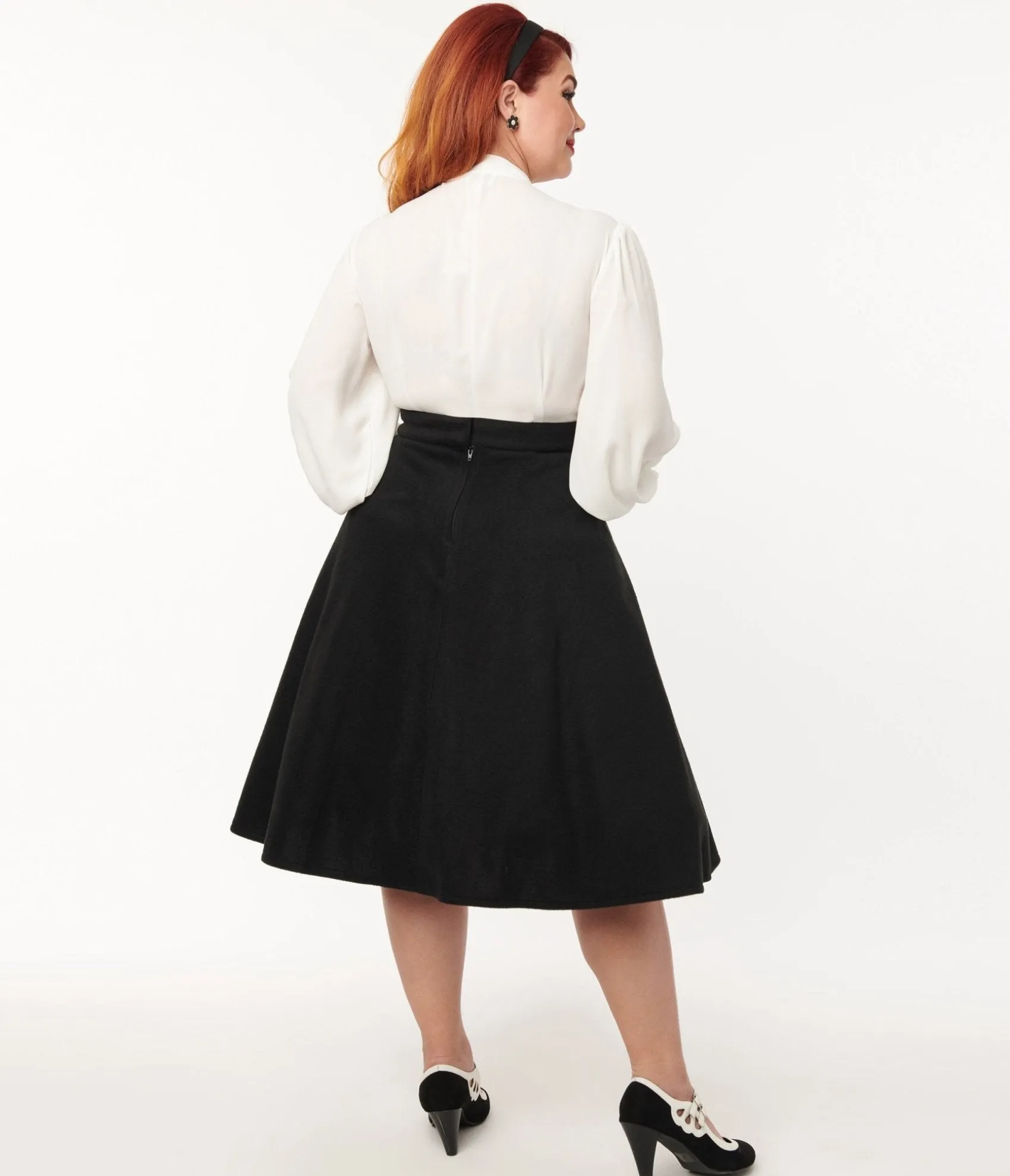 Unique Vintage Black Halloween Music Box Soda Shop Swing Skirt Discount