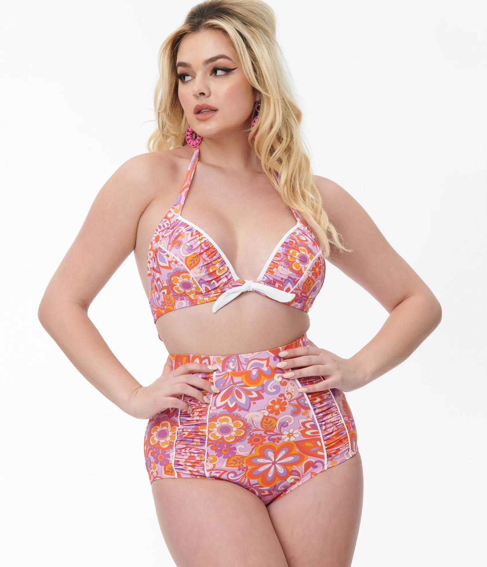 Unique Vintage Bohemian Floral Ruched Swim Bottom Online