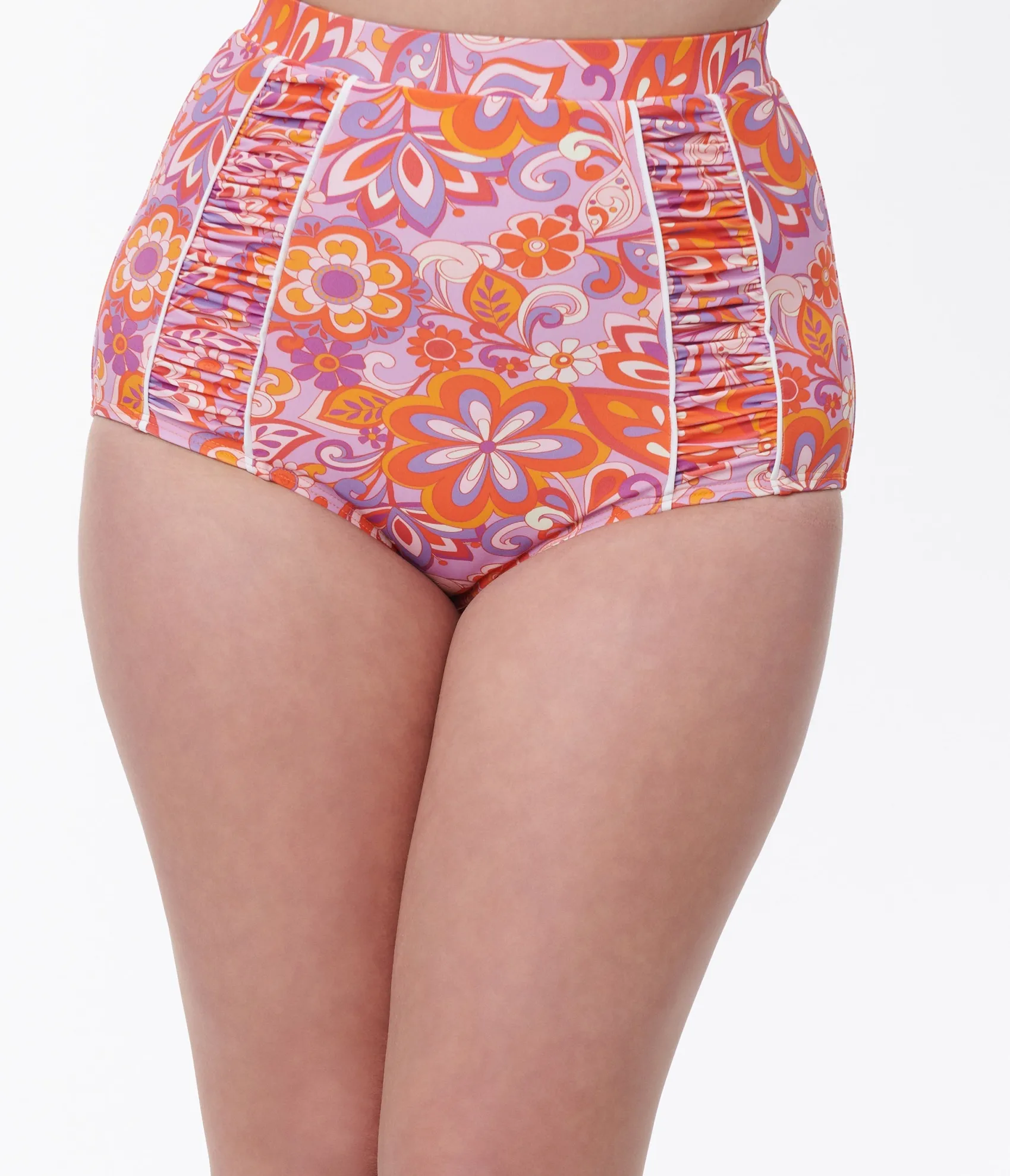 Unique Vintage Bohemian Floral Ruched Swim Bottom Online