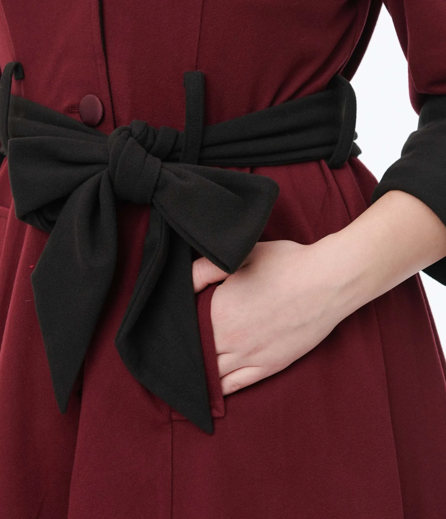 Unique Vintage Burgundy & Black Swing Coat Store