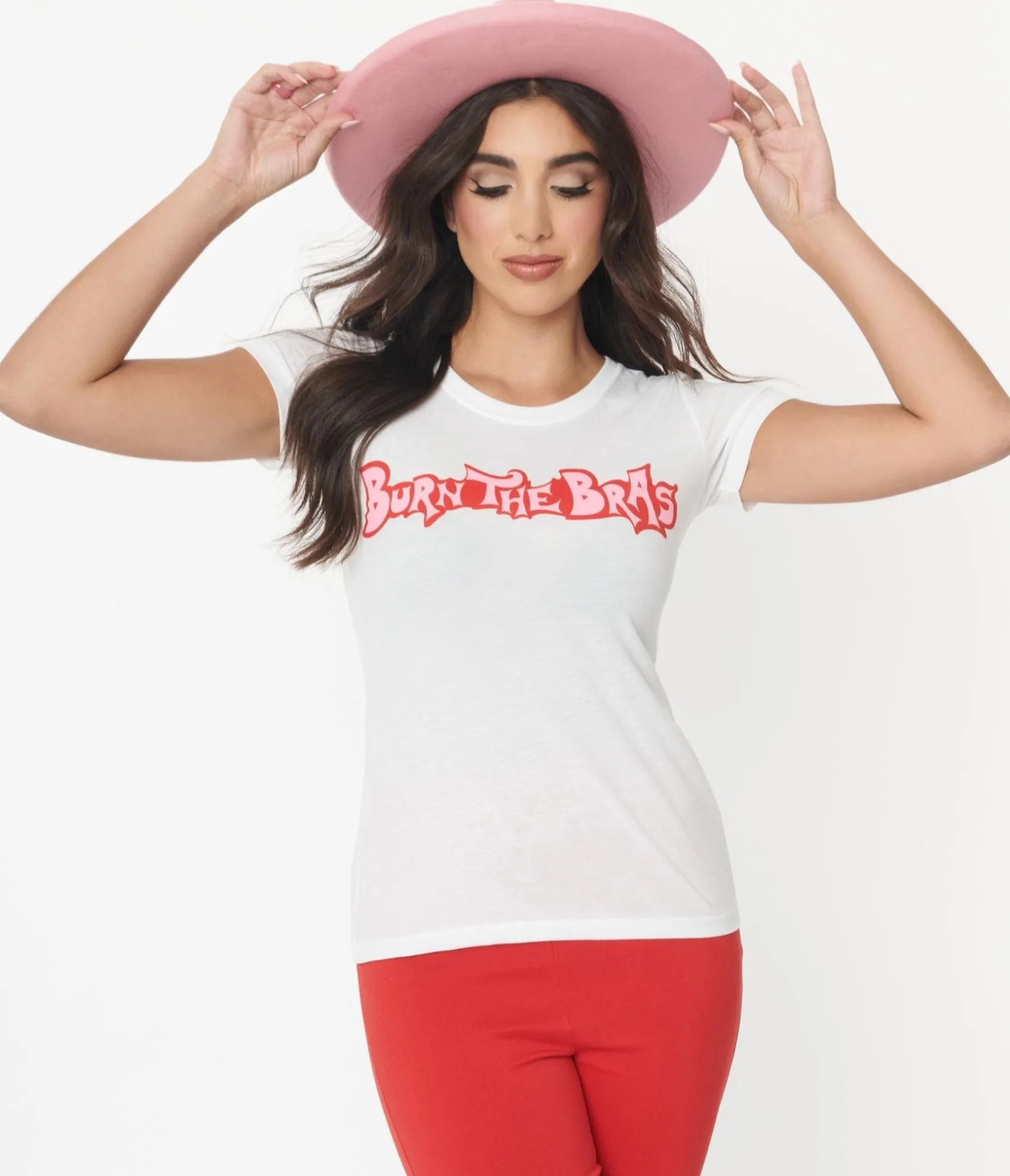 Unique Vintage Burn Your Bras Fitted Graphic Tee Sale