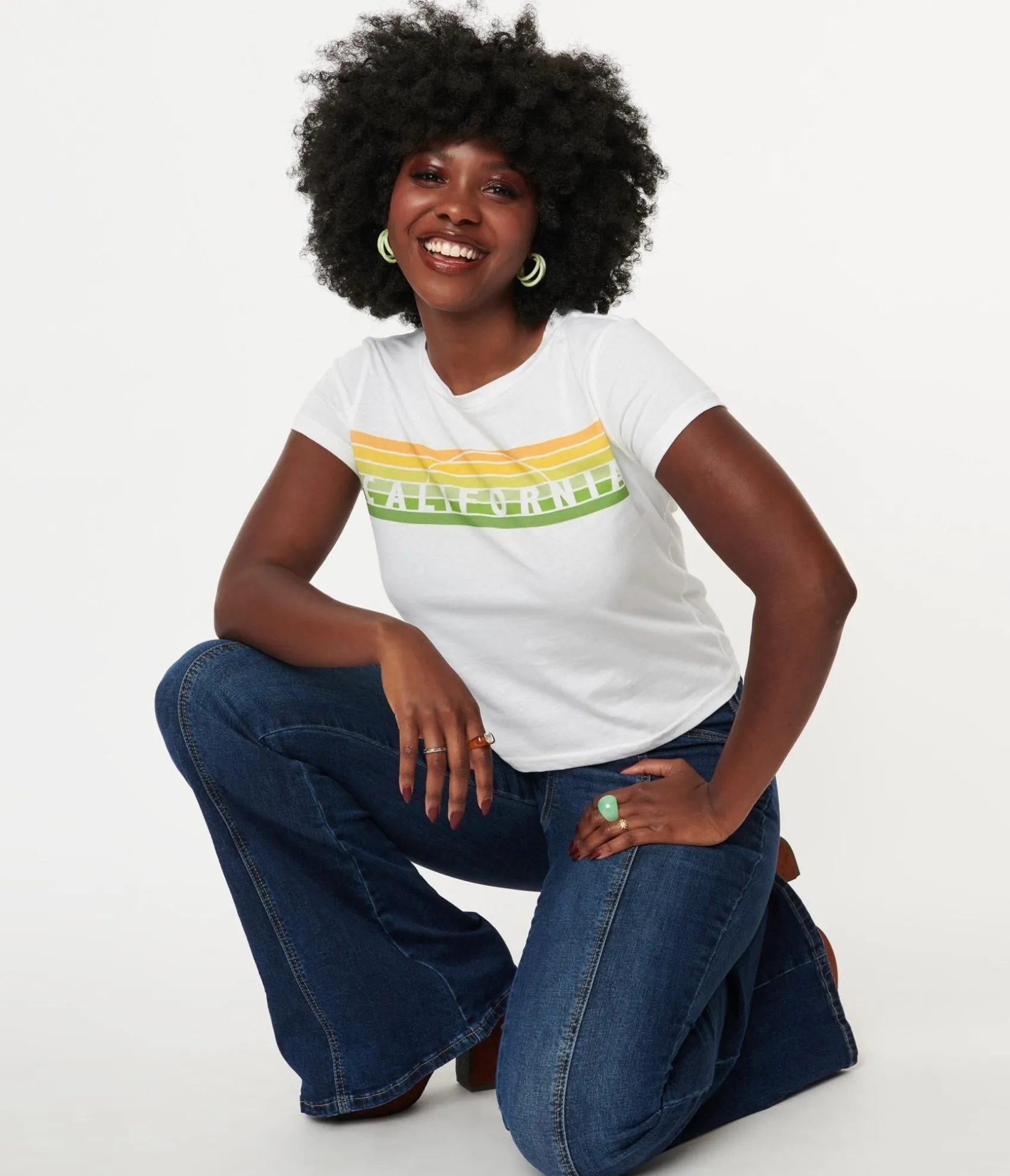 Unique Vintage California Graphic Crop Tee Flash Sale