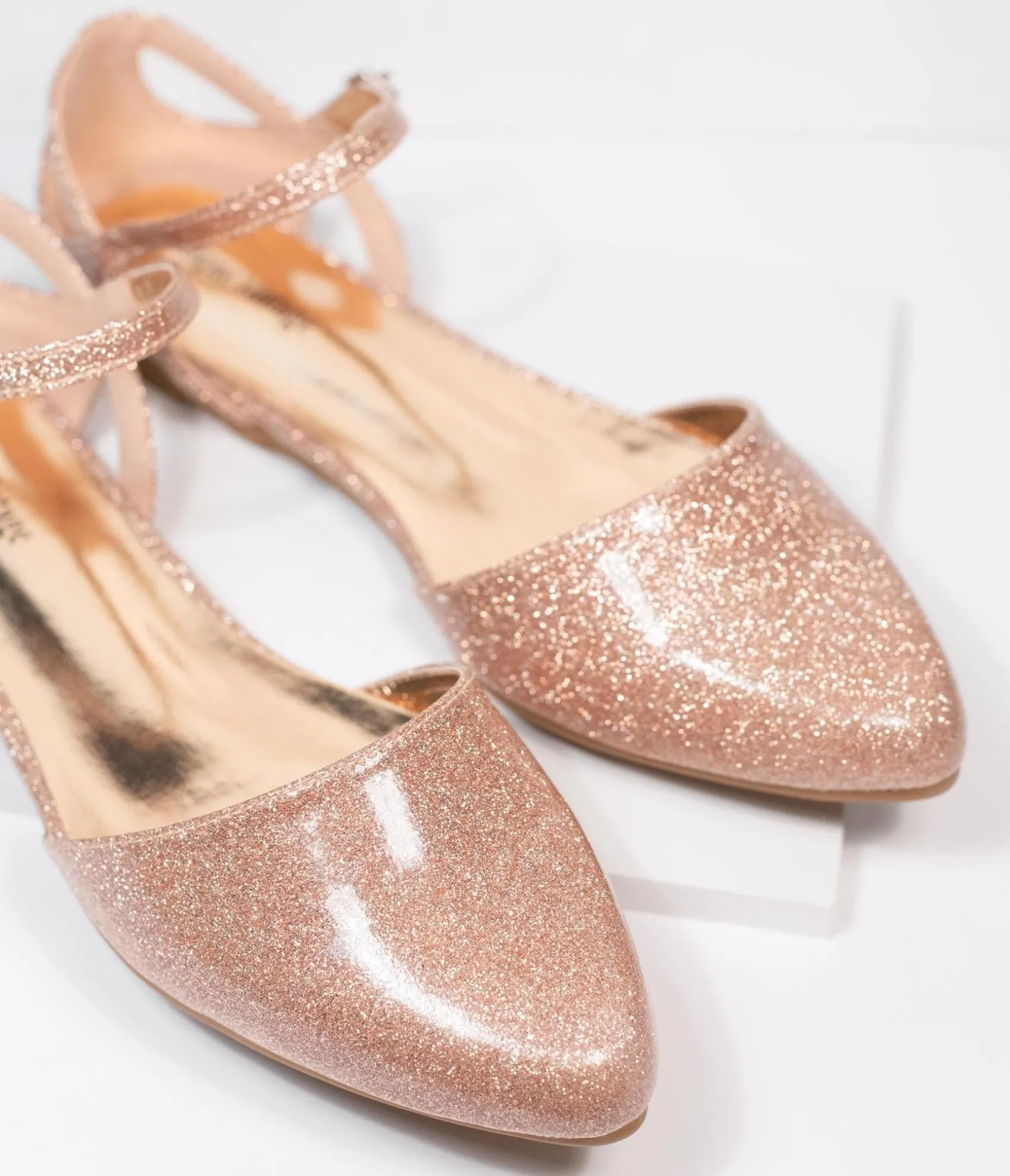Unique Vintage Champagne Glitter Libby Flats Best