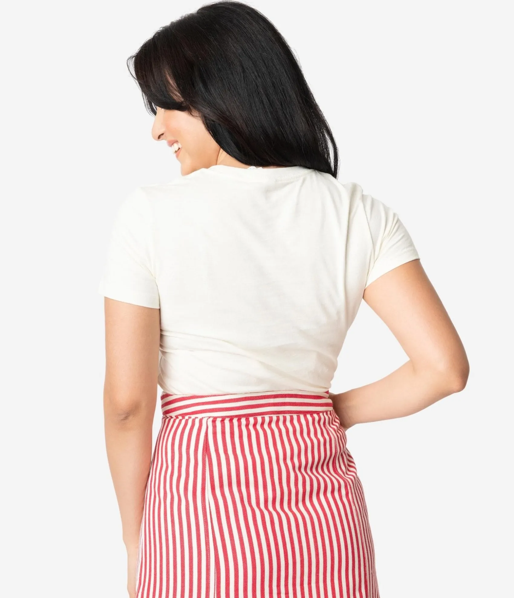 Unique Vintage Cream Chin Up Tits Out Womens Tee Online