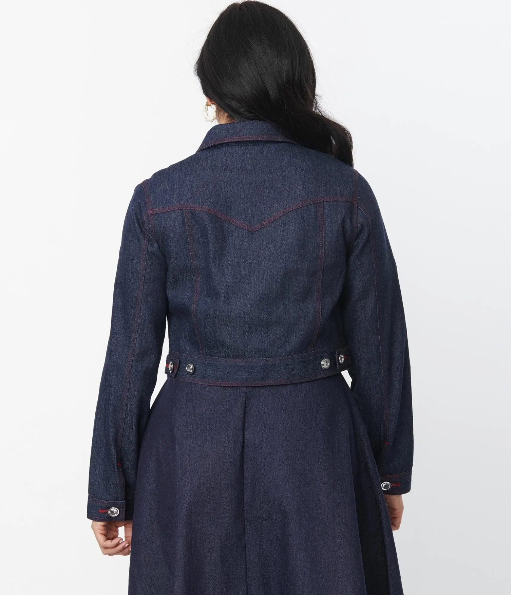 Unique Vintage Dark Denim Western Boxy Crop Jacket Clearance