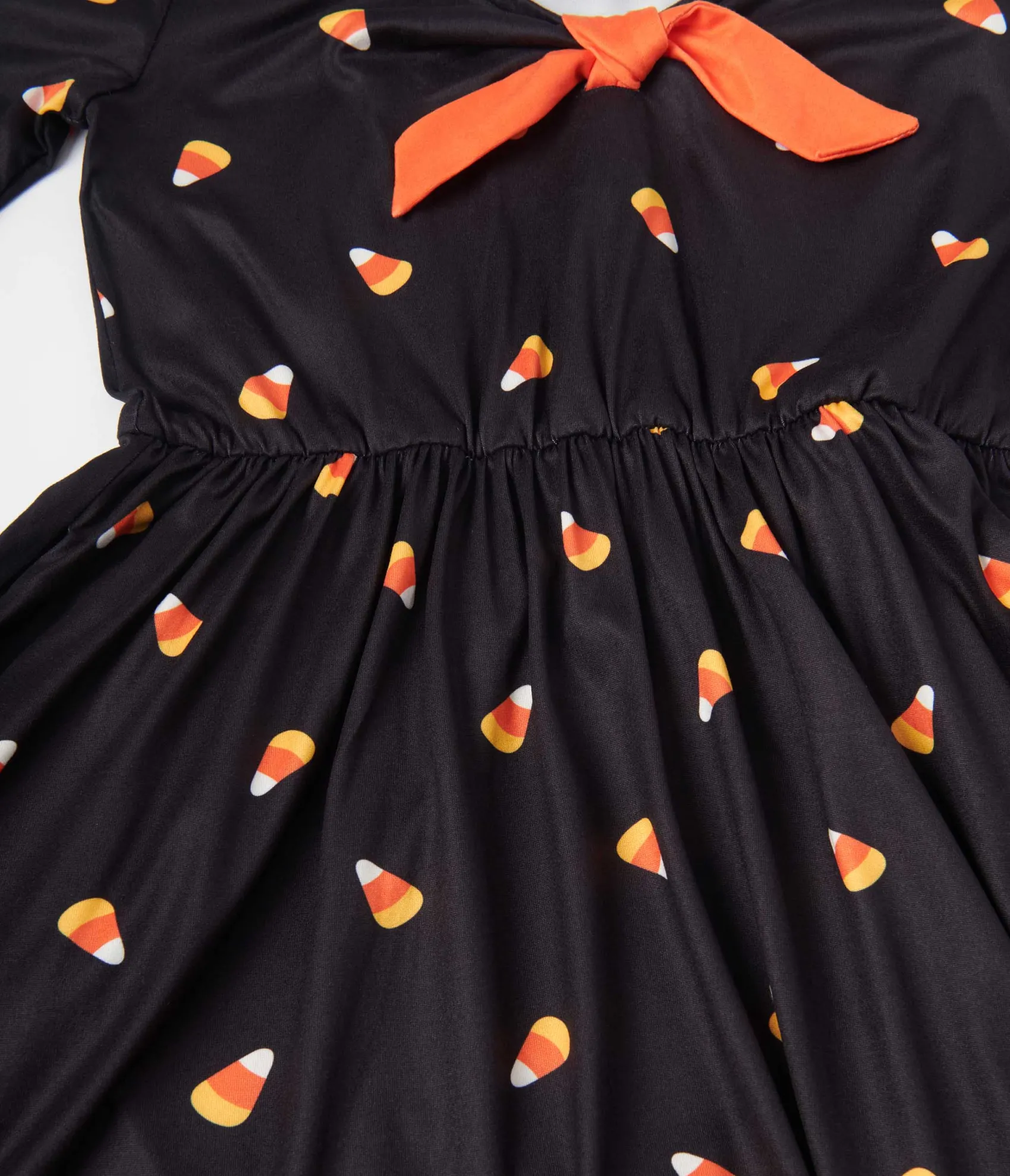Unique Vintage Kids Black Candy Corn Hello Gorgeous Flare Dress Clearance
