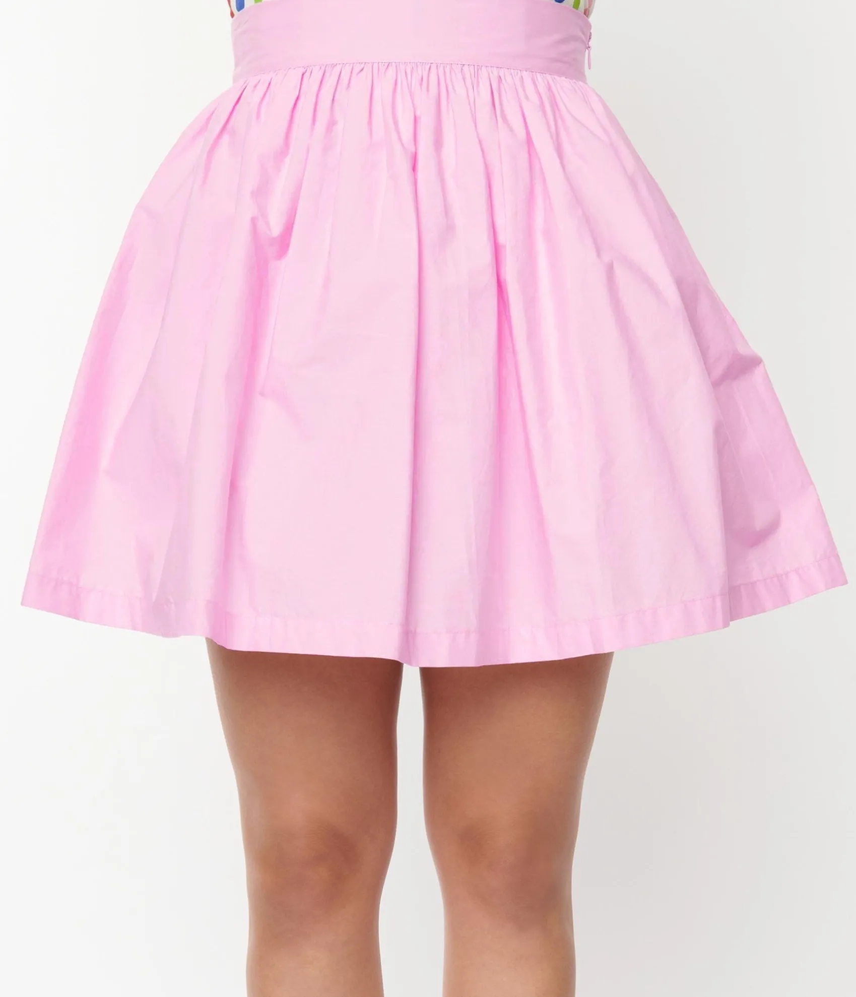 Unique Vintage Light Pink Gathered Mini Skirt Best