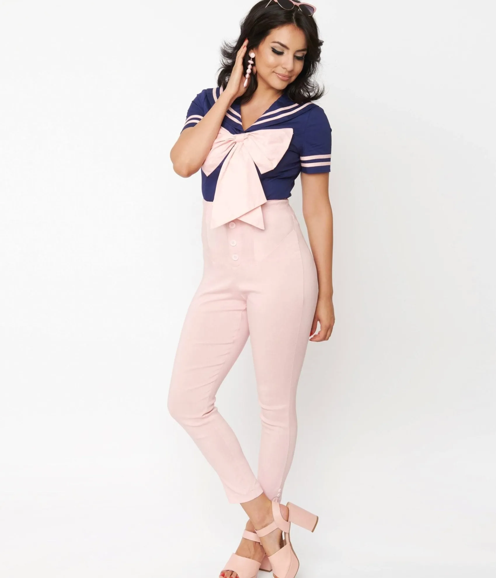 Unique Vintage Light Pink High Waist Melody Pants Best Sale