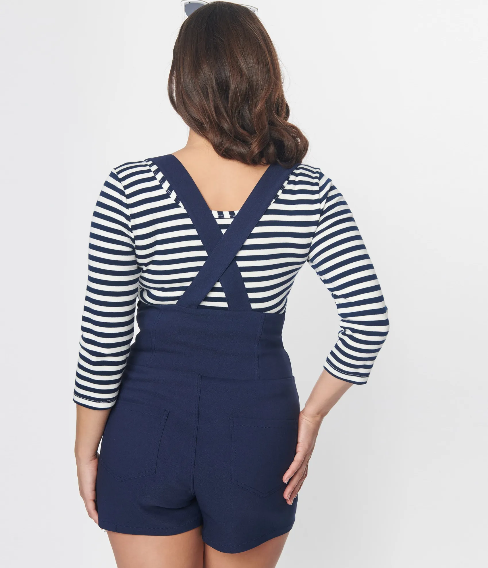 Unique Vintage Navy Pinafore Shorts Best