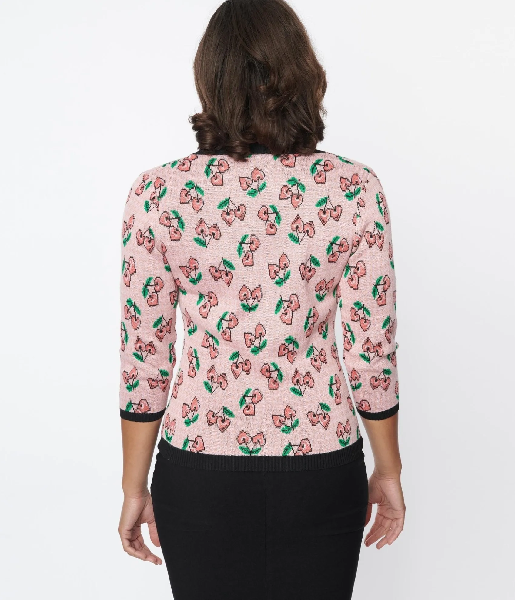 Unique Vintage Pink & Cherry Hearts Cardigan Outlet
