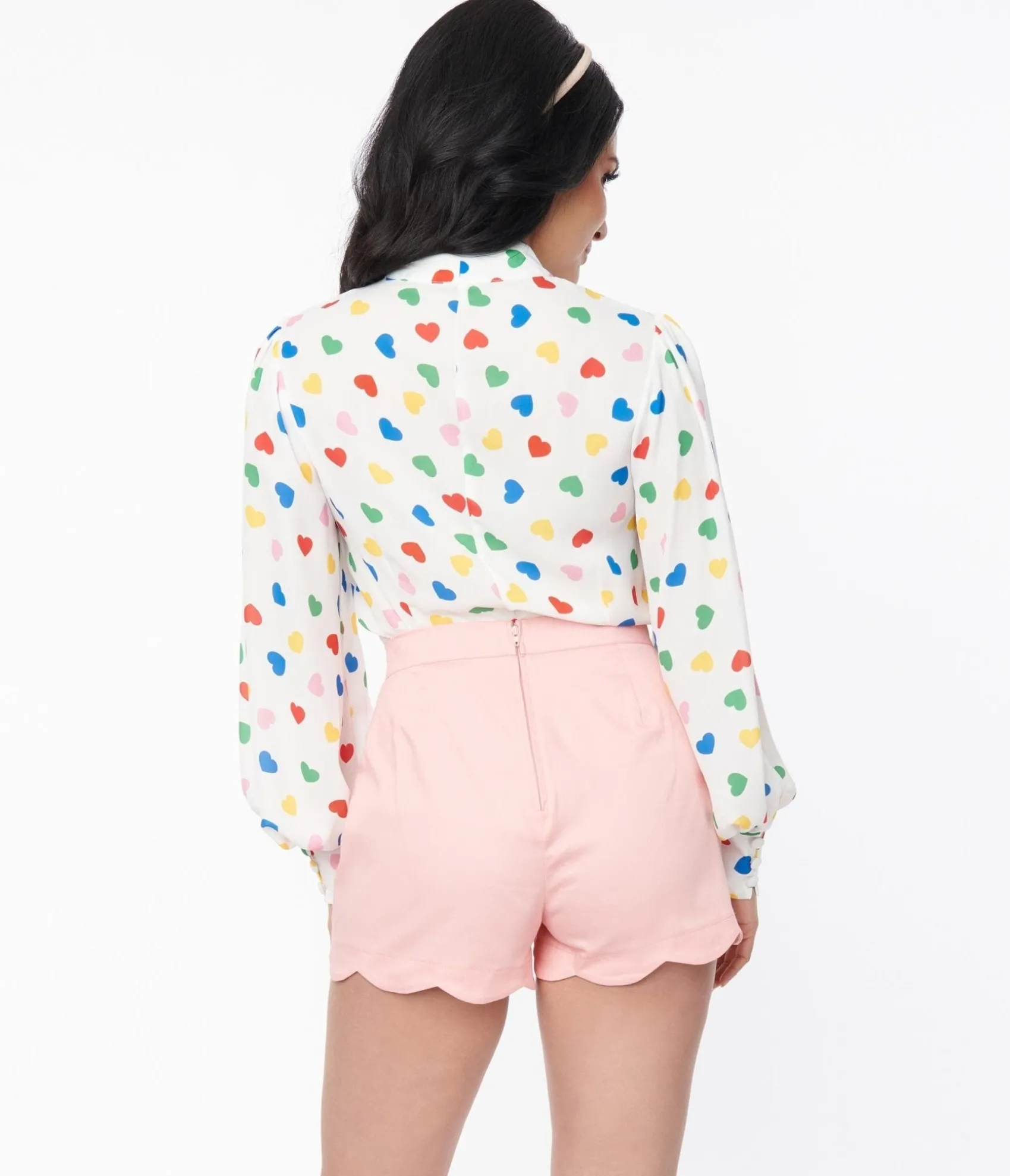 Unique Vintage Pink Scallop Shorts Hot