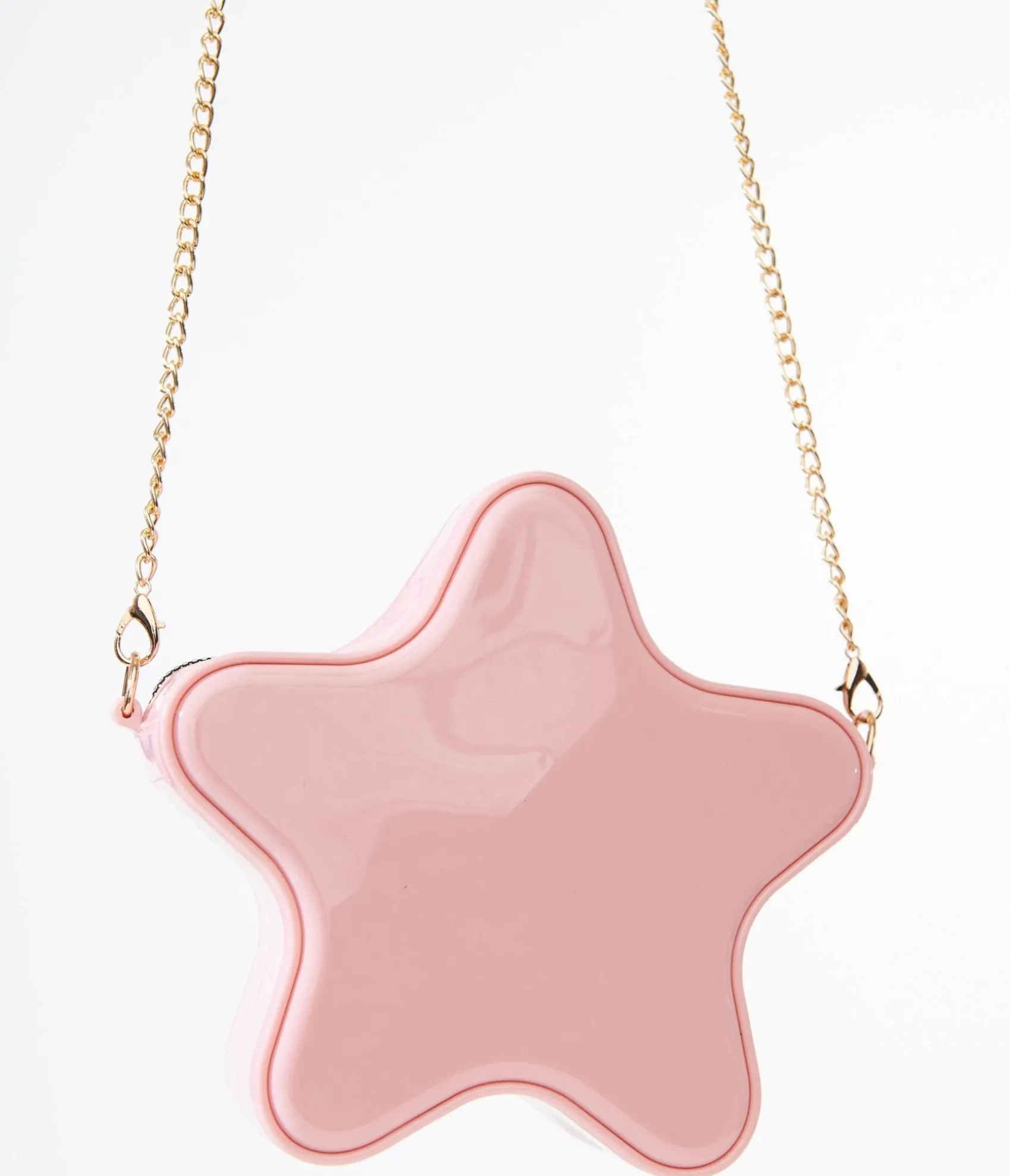 Unique Vintage Pink Star Patent Leatherette Crossbody Bag Discount