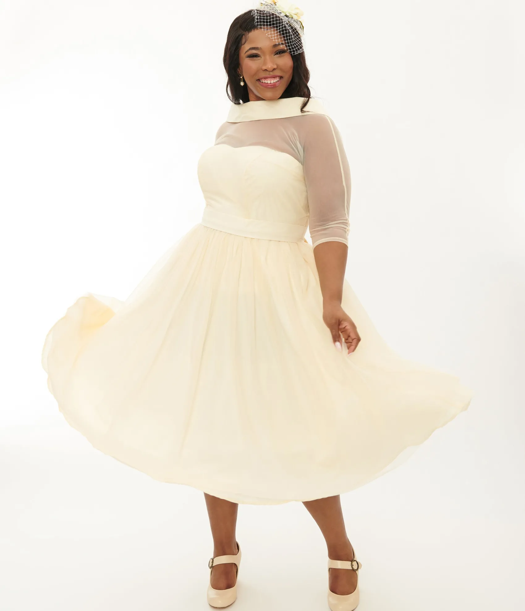 Unique Vintage Plus Size Ivory Chiffon Lille Wedding Dress Online