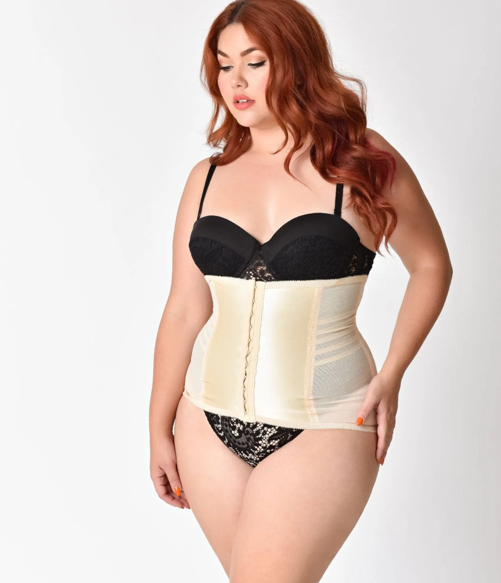 Unique Vintage Plus Size 1950s Beige Stretch Waist Cincher Shop