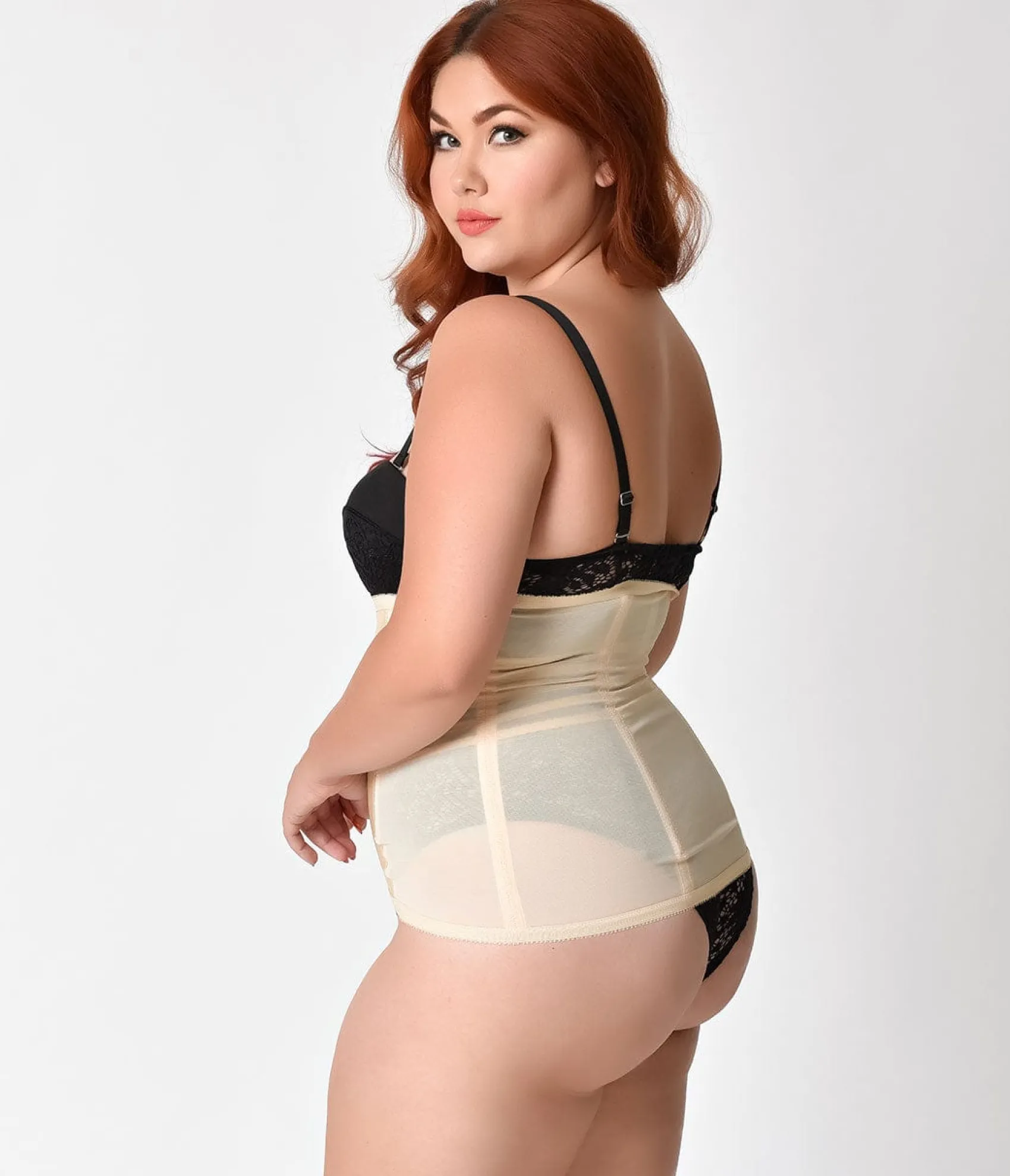 Unique Vintage Plus Size 1950s Beige Stretch Waist Cincher Shop