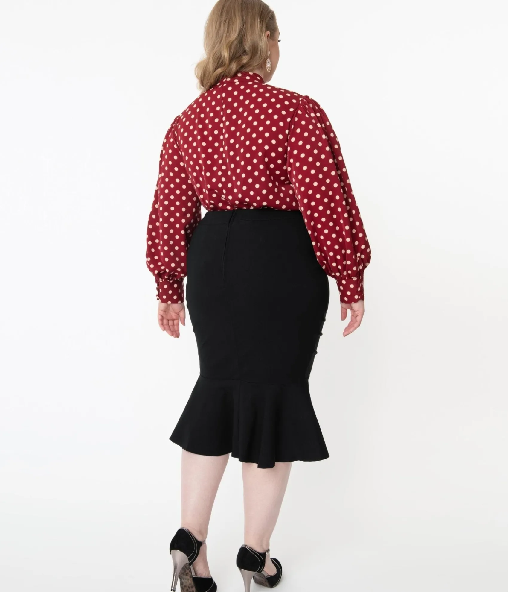 Unique Vintage Plus Size 1960s Black Fishtail Lizette Wiggle Skirt Cheap