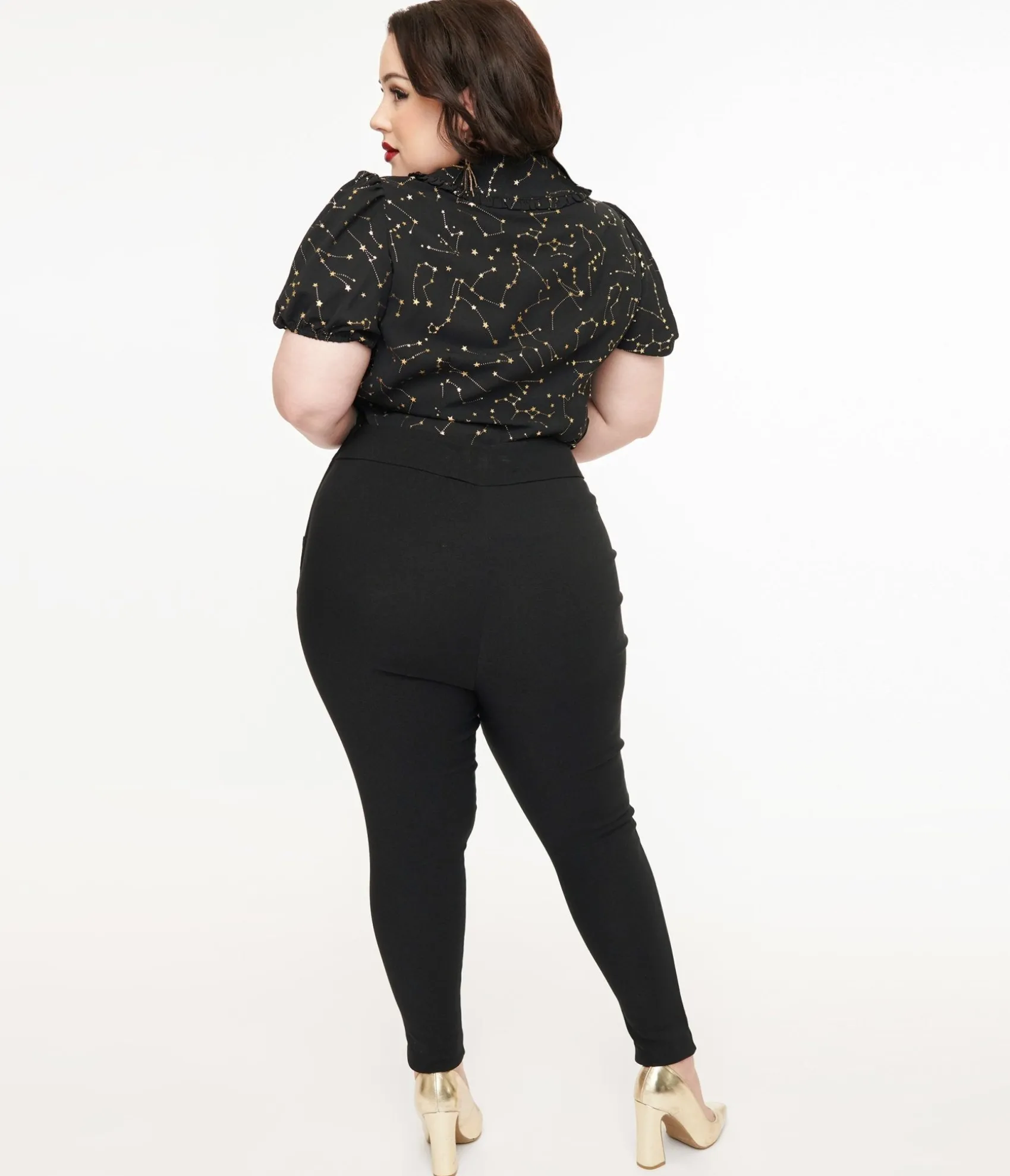 Unique Vintage Plus Size 1950s Black High Waisted Cigarette Pants Discount
