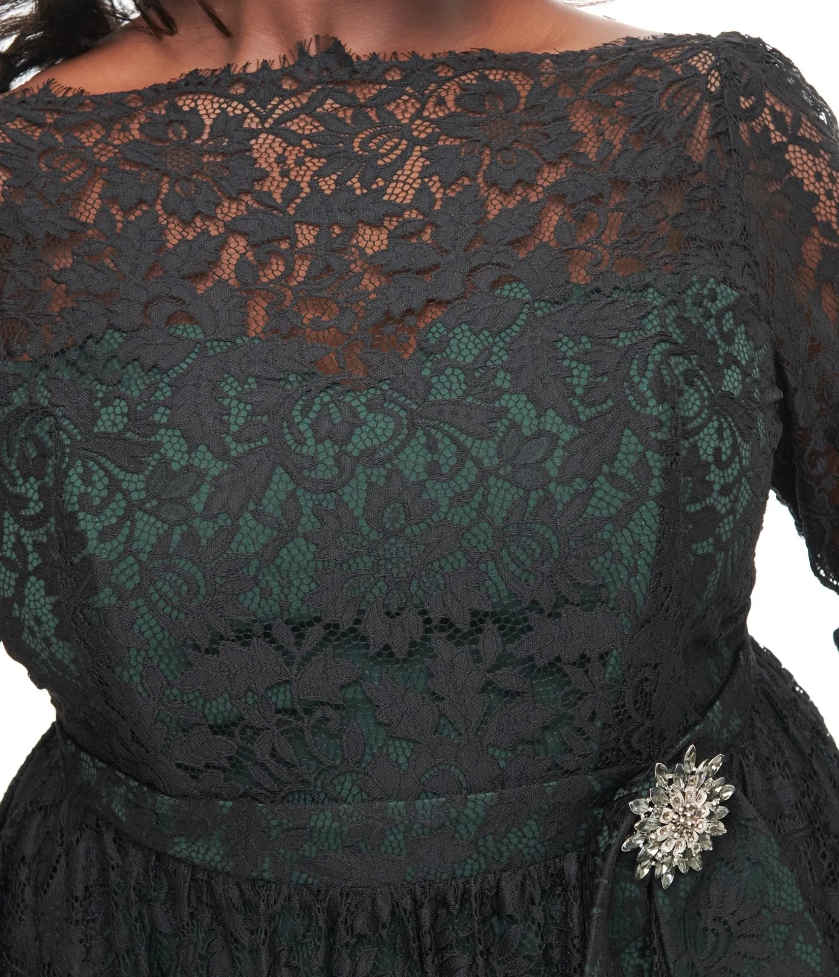 Unique Vintage Plus Size 1940s Black Lace Swing Dress Best Sale
