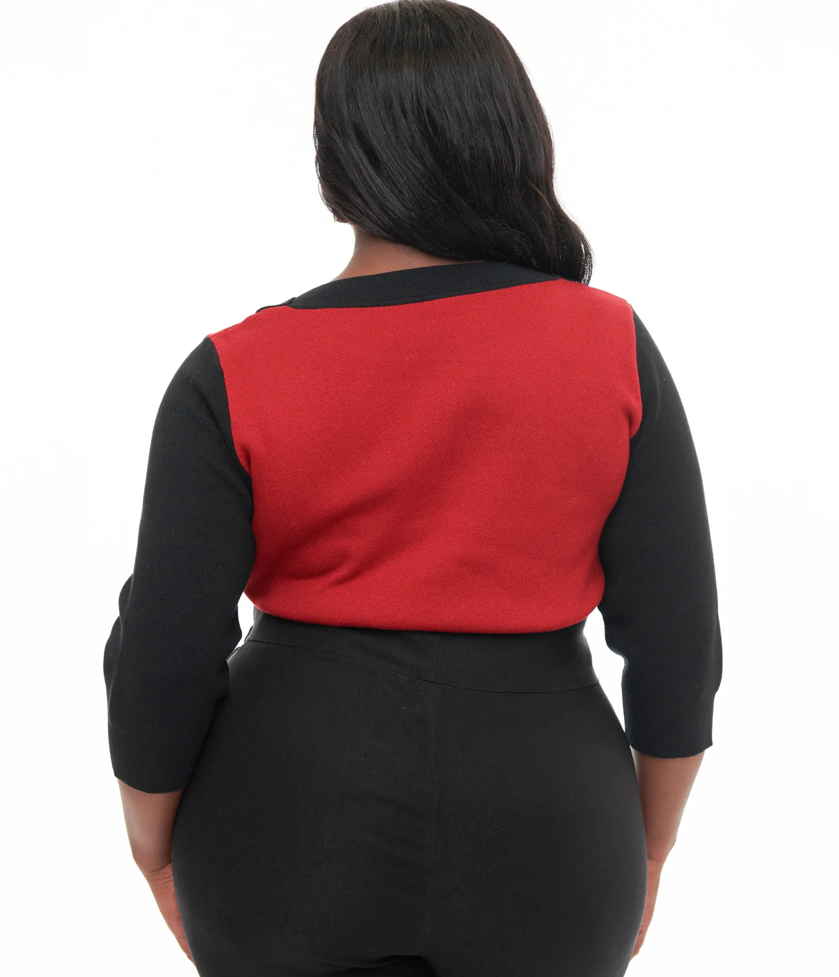 Unique Vintage Plus Size 1950s Burgundy & Black Cat Sleeve Minou Sweater Flash Sale