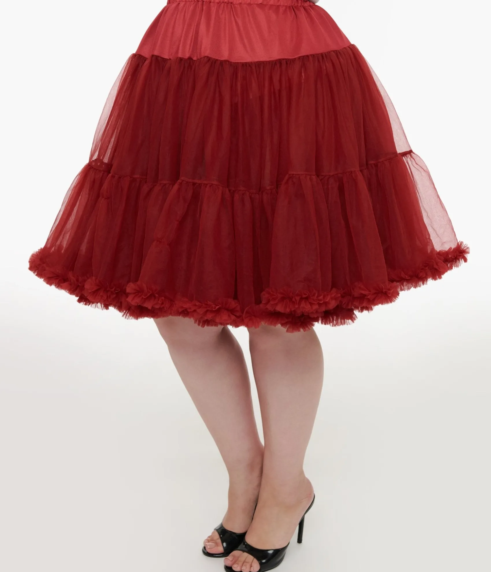 Unique Vintage Plus Size 1950s Burgundy Retro Style Ruffled Petticoat Crinoline Shop