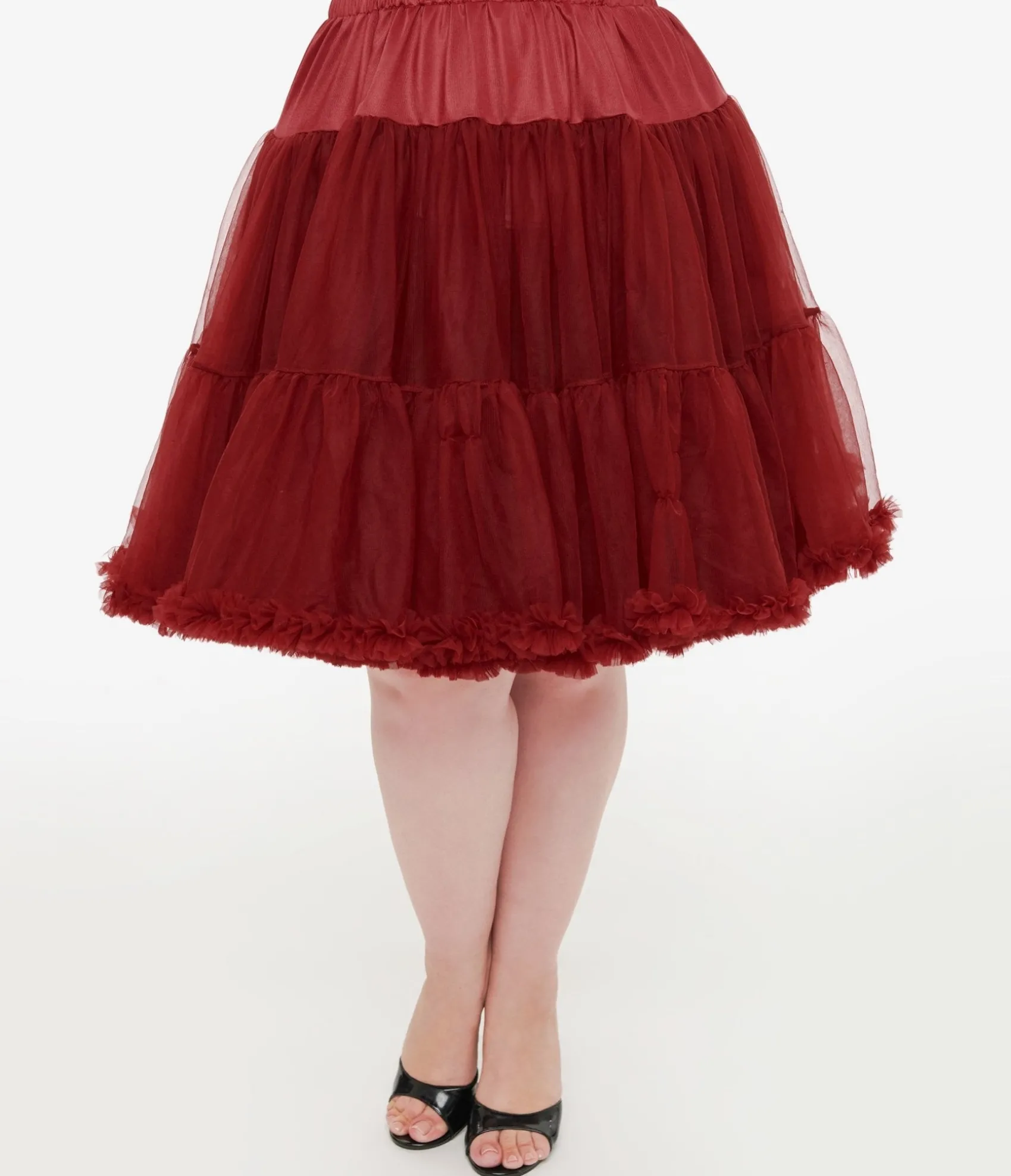 Unique Vintage Plus Size 1950s Burgundy Retro Style Ruffled Petticoat Crinoline Shop
