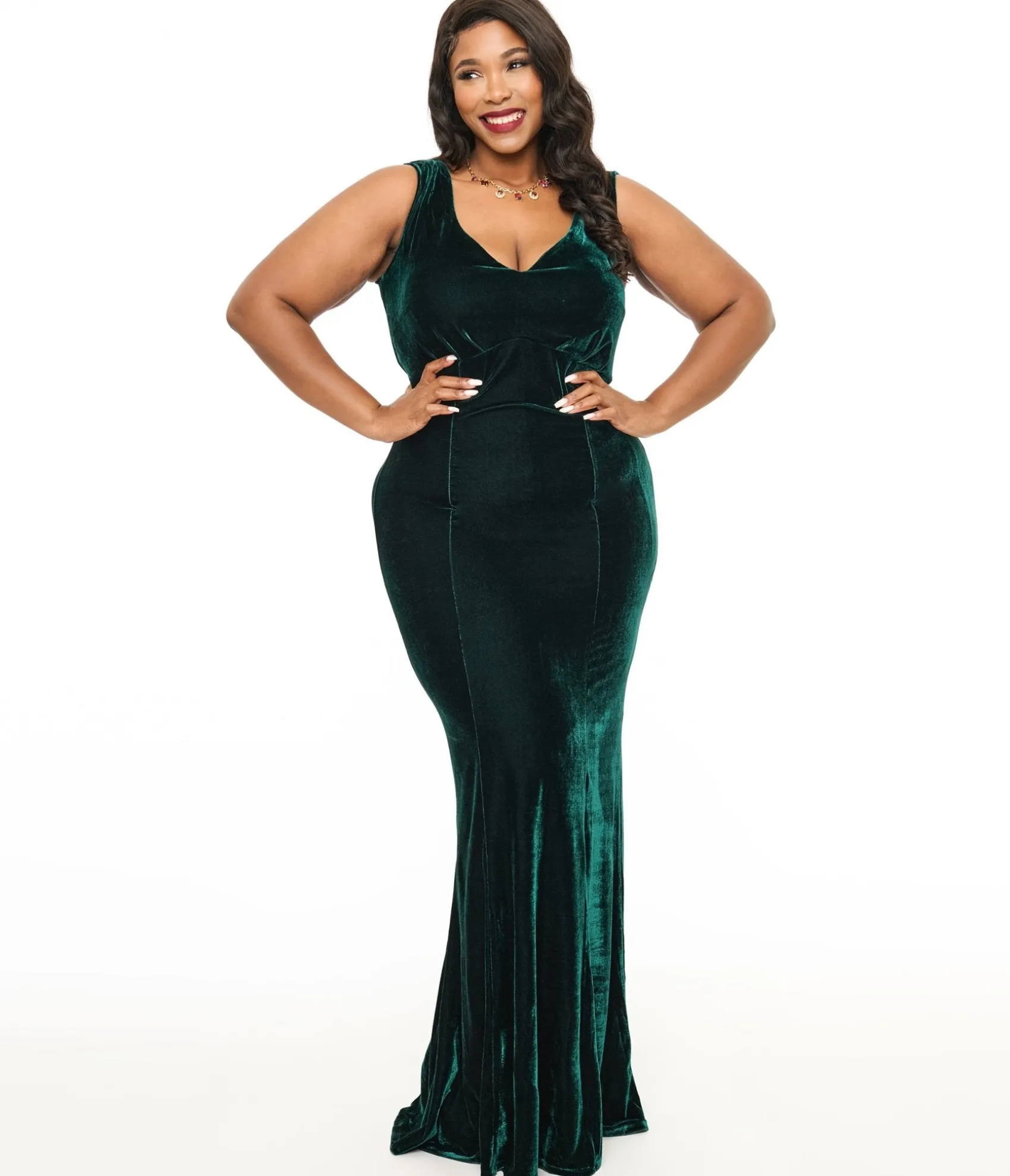 Unique Vintage Plus Size 1930s Emerald Green Velvet Goldwyn Gown Online
