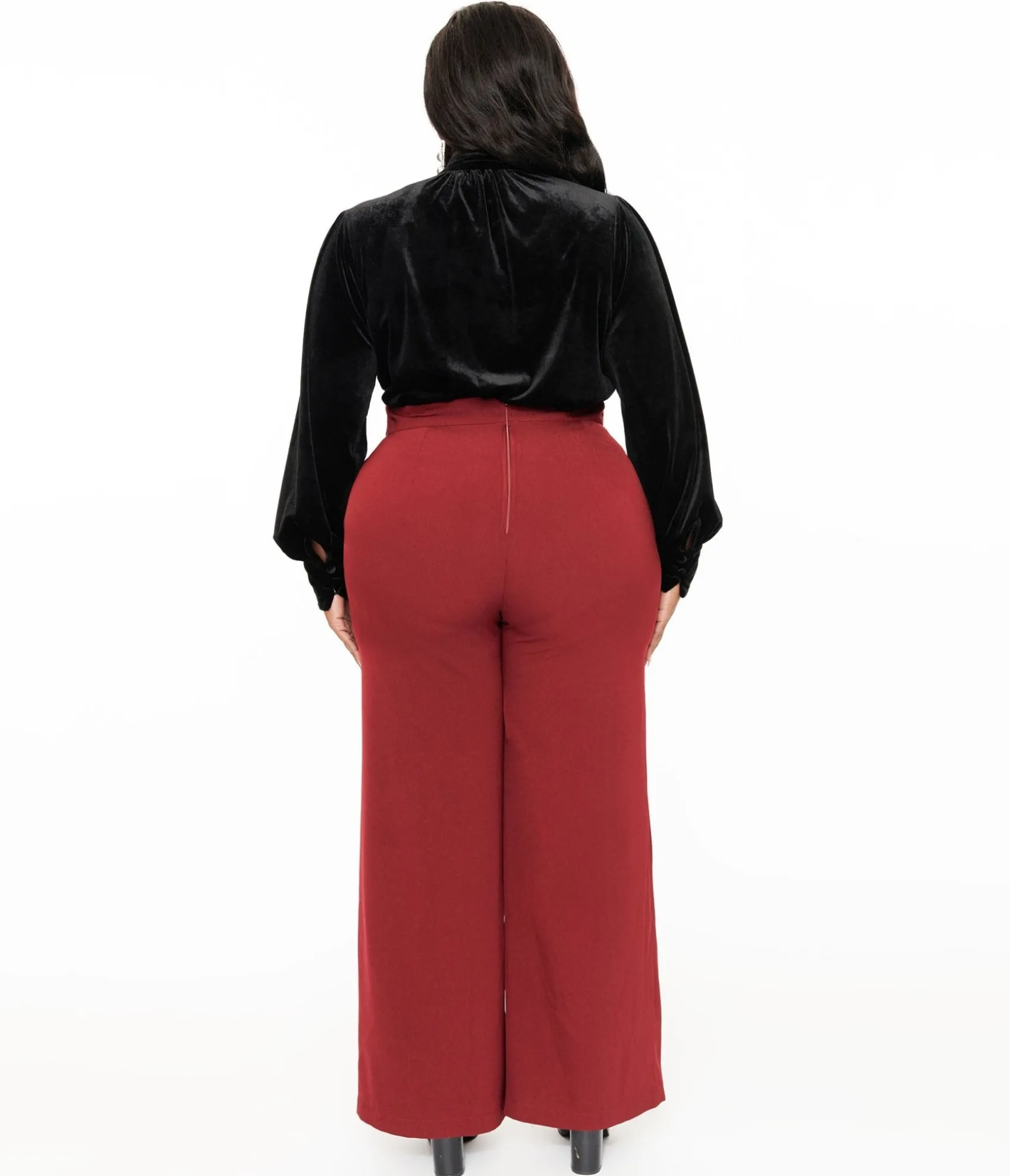 Unique Vintage Plus Size 1940s Merlot High Waist Pants Store
