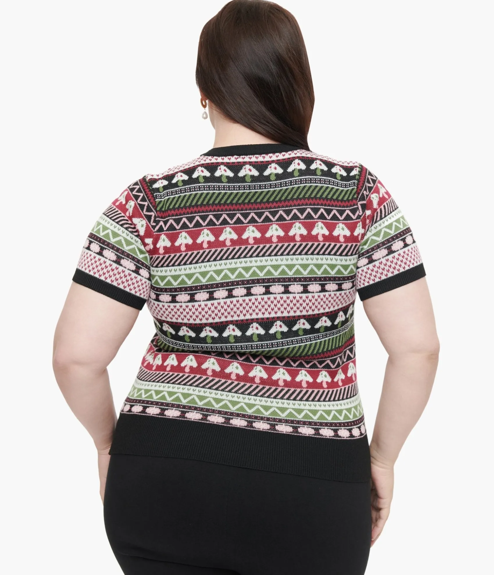 Unique Vintage Plus Size 1950s Mushroom Jacquard Sweater Best Sale