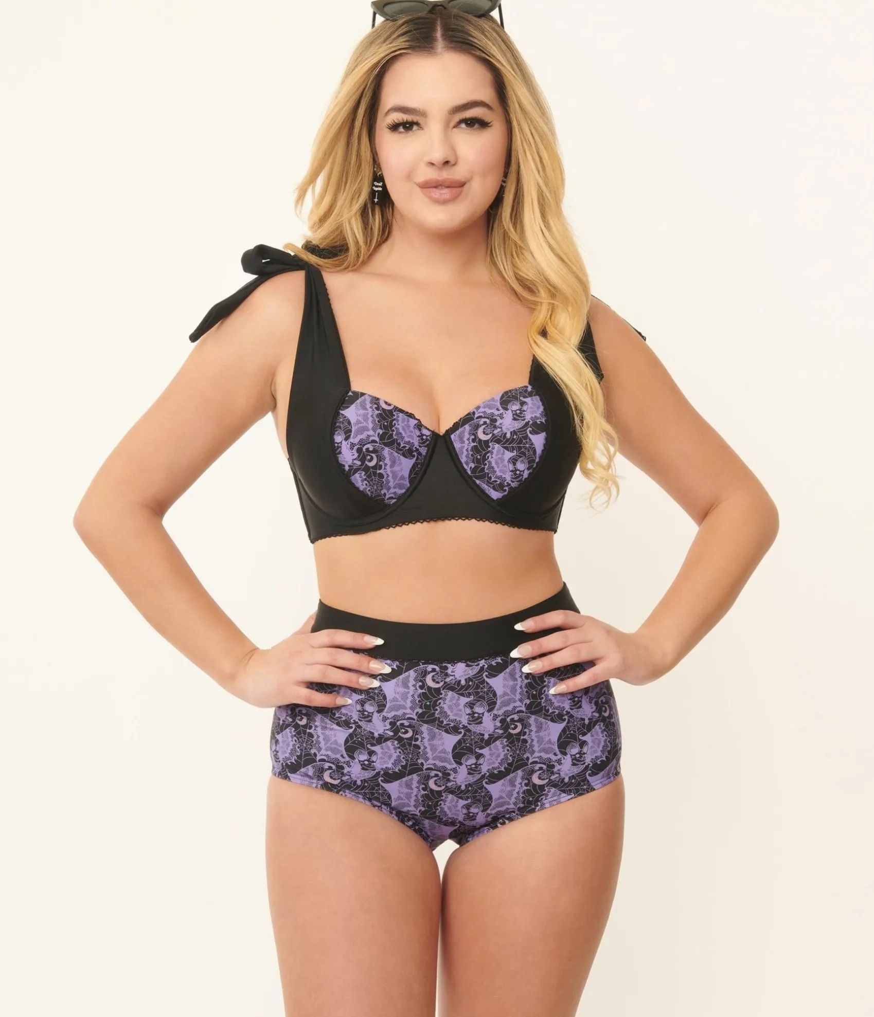 Unique Vintage Purple Lacy Bats Mrs Cooper Swim Bottoms Cheap