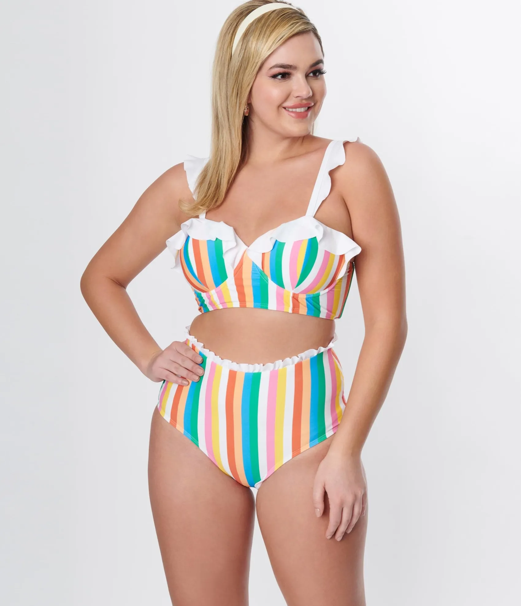 Unique Vintage Rainbow Striped Cape May Swim Bottoms Best