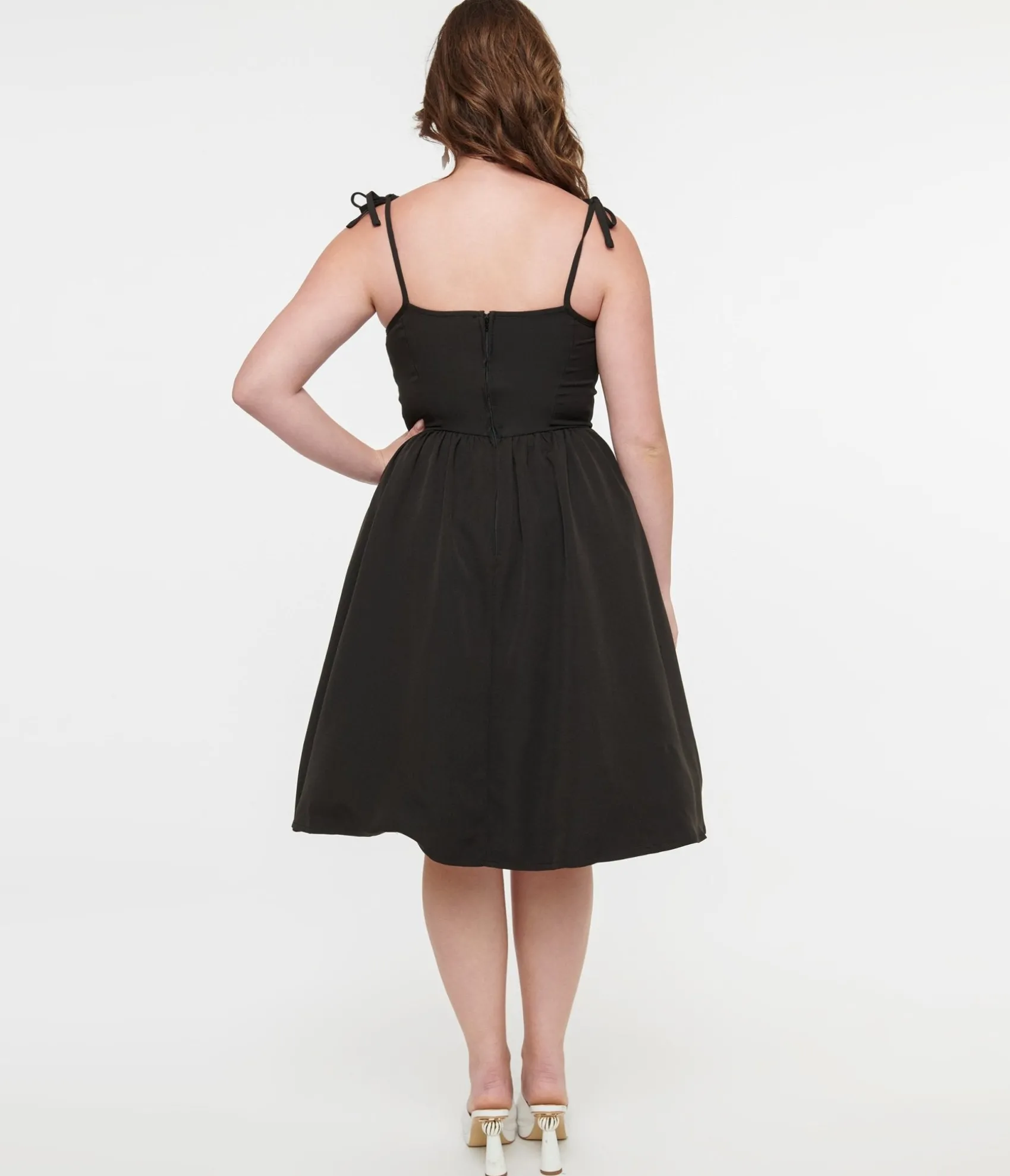 Unique Vintage 1950s Black & Glow in the Dark Skeleton Bobbie Swing Dress Hot