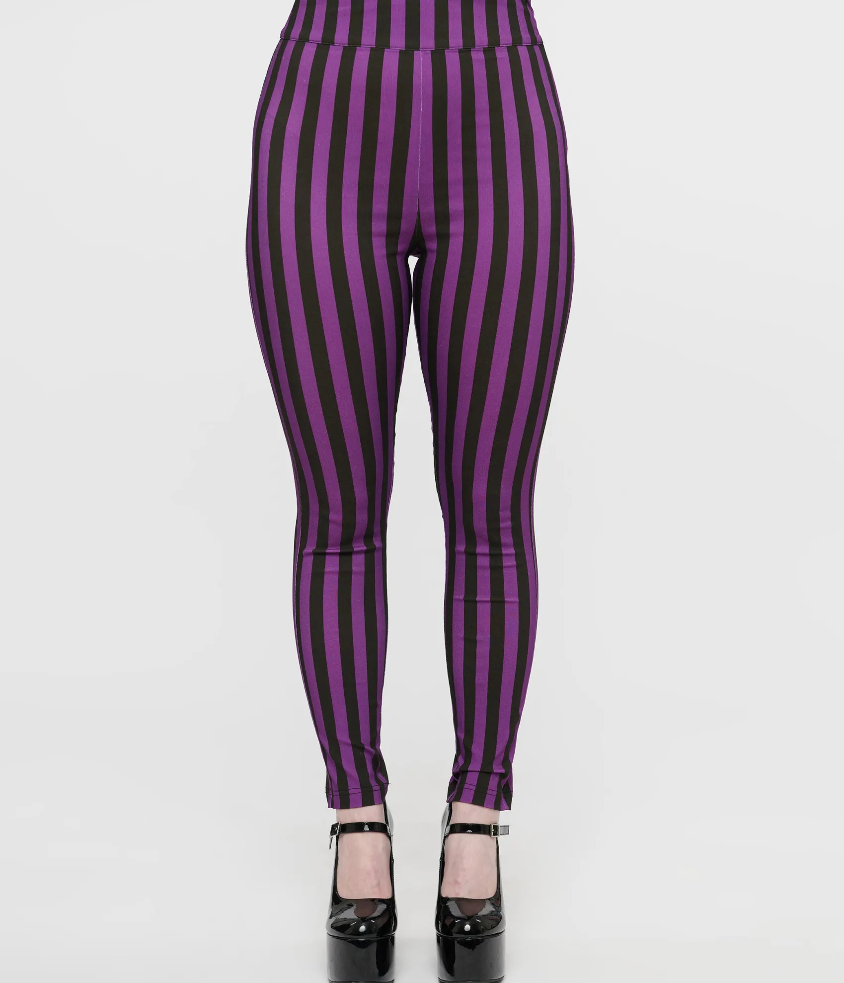 Unique Vintage 1960s Black & Purple Stripe High Waist Cigarette Pants Outlet