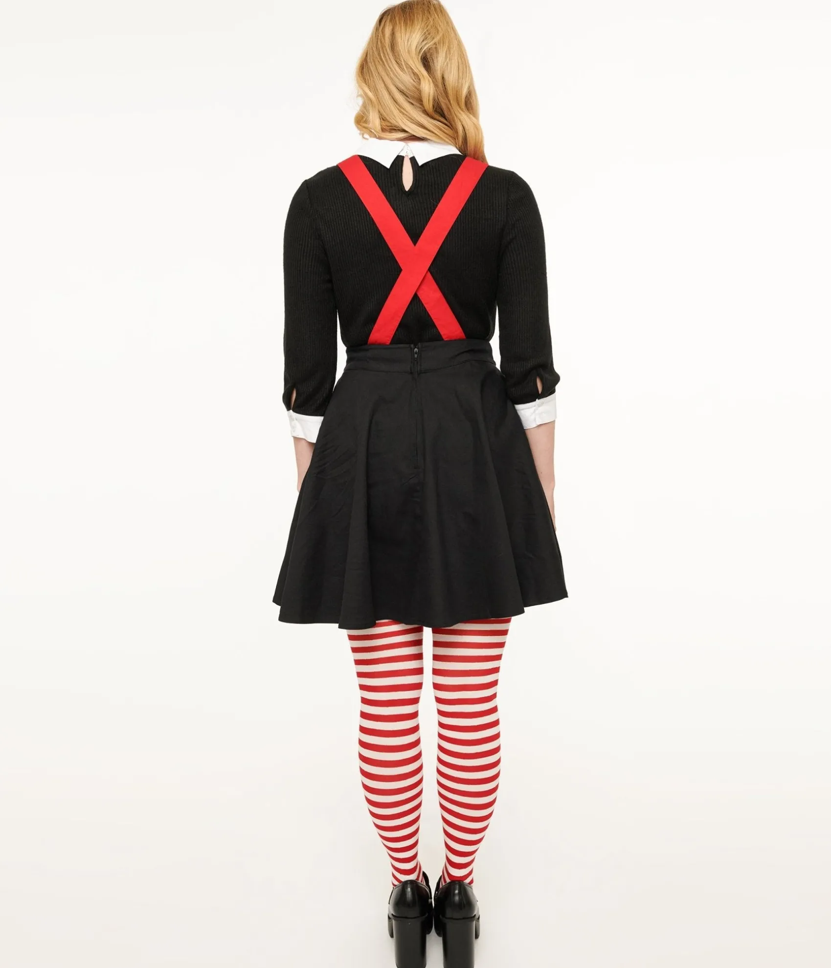 Unique Vintage 1950s Black & Red Snowman Snow Globe Pinafore Outlet