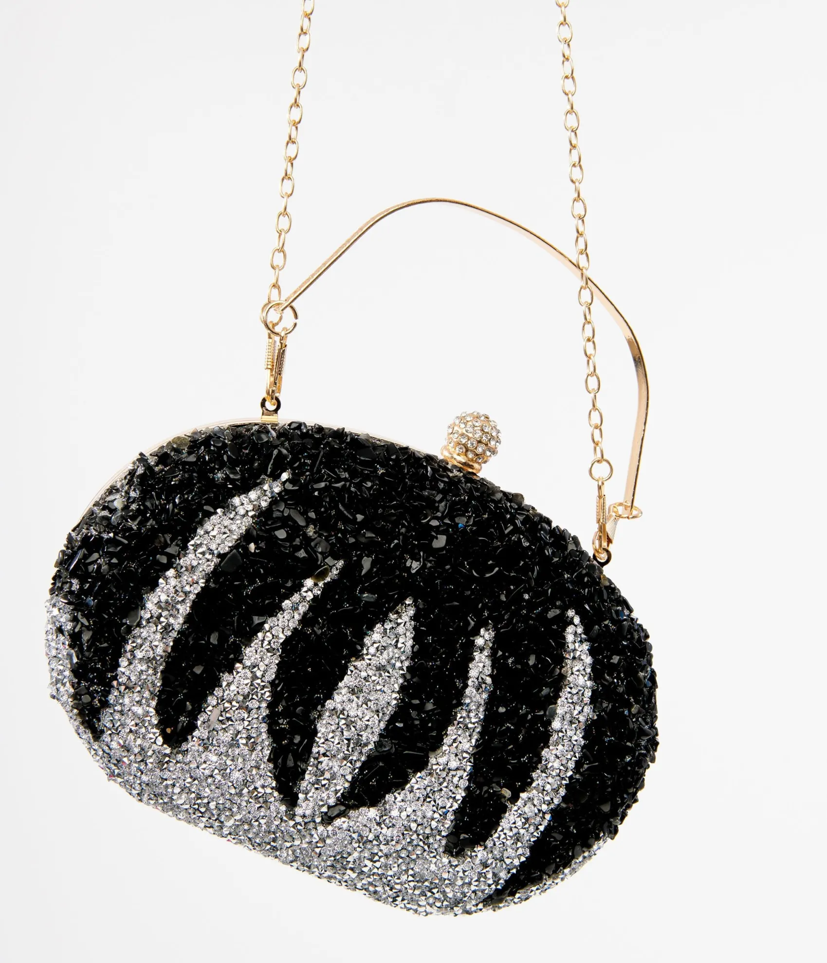 Unique Vintage 1920s Black Beaded & Silver Rhinestone Spooky Clutch Purse Cheap