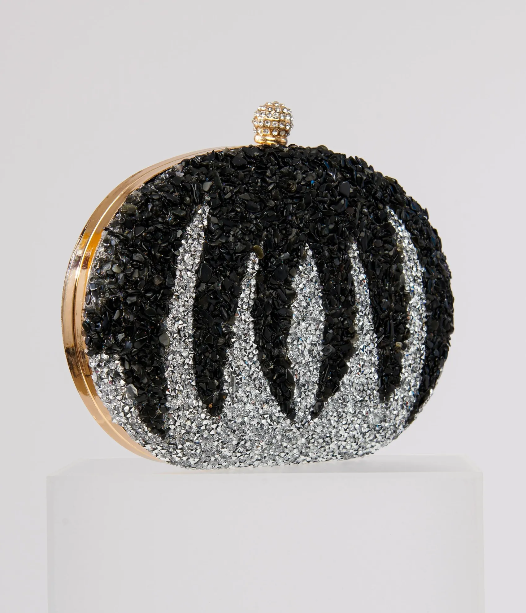 Unique Vintage 1920s Black Beaded & Silver Rhinestone Spooky Clutch Purse Cheap