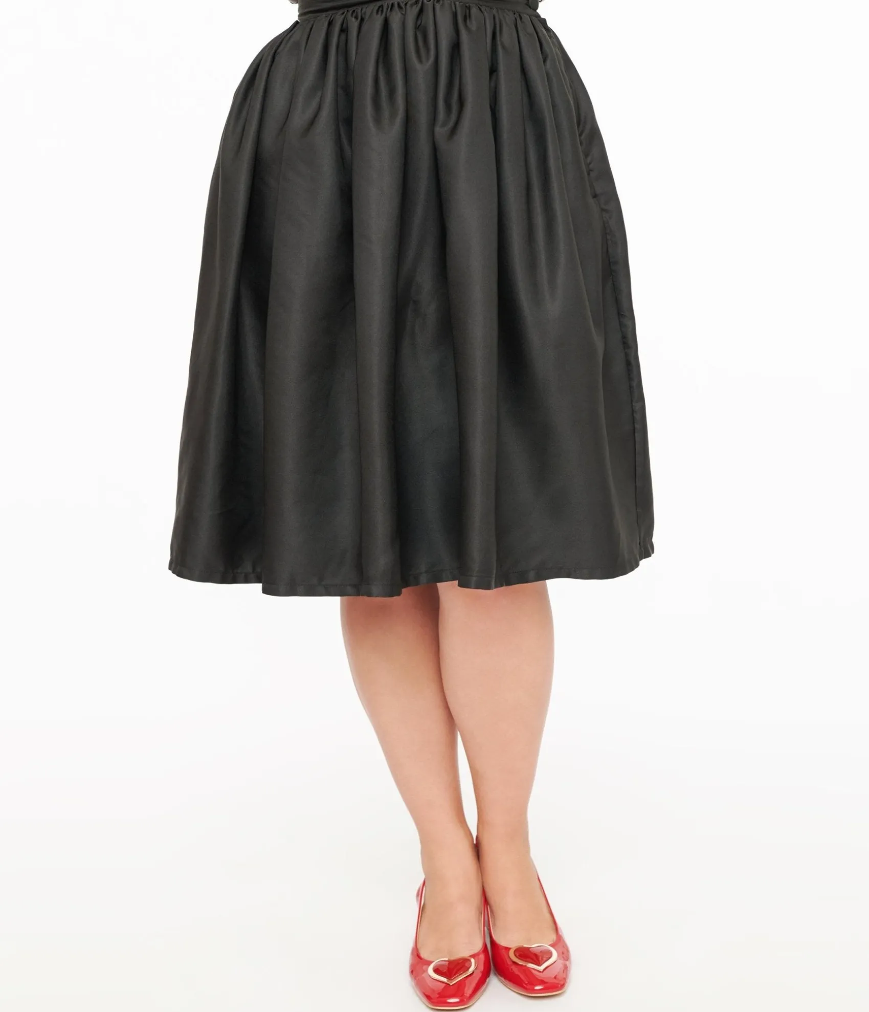 Unique Vintage 1950s Black Cotton Gellar Swing Skirt Hot