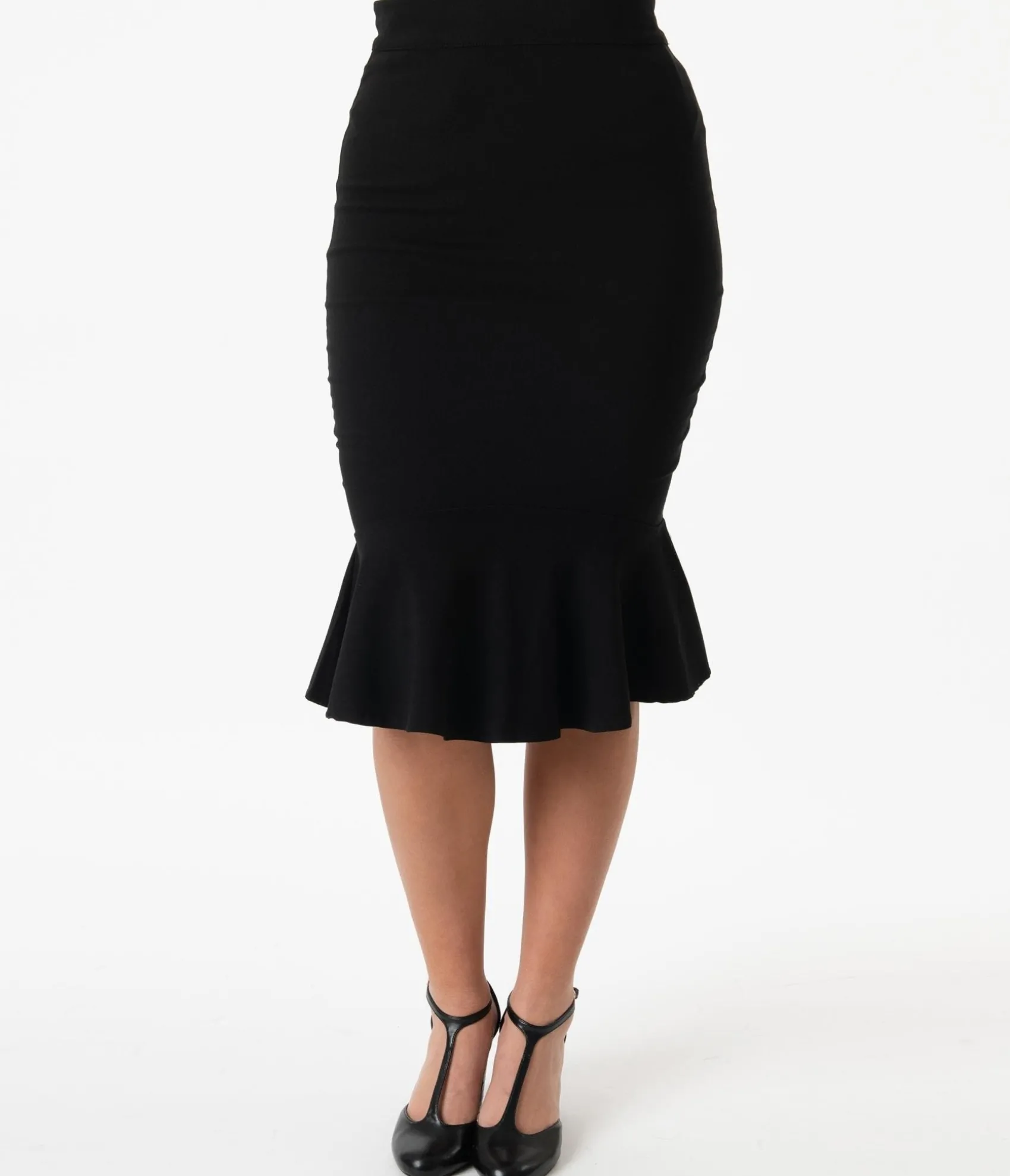 Unique Vintage 1940s Black Fishtail Lizette Wiggle Skirt Discount