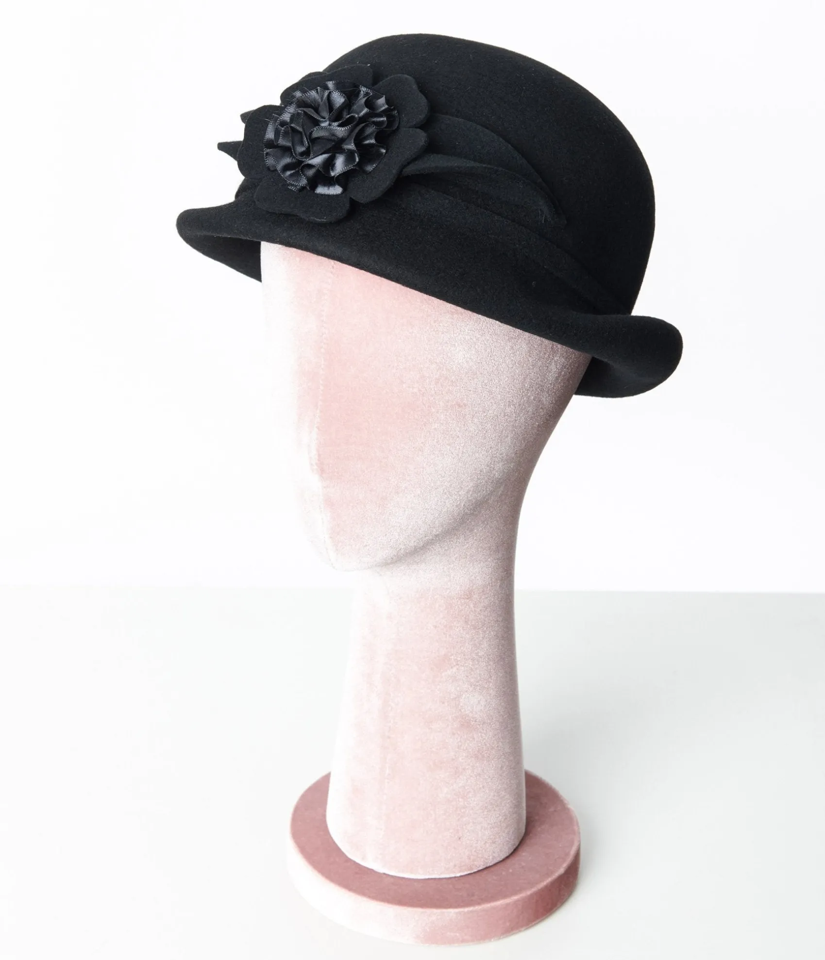 Unique Vintage 1920s Black Floral Cloche Hat Online